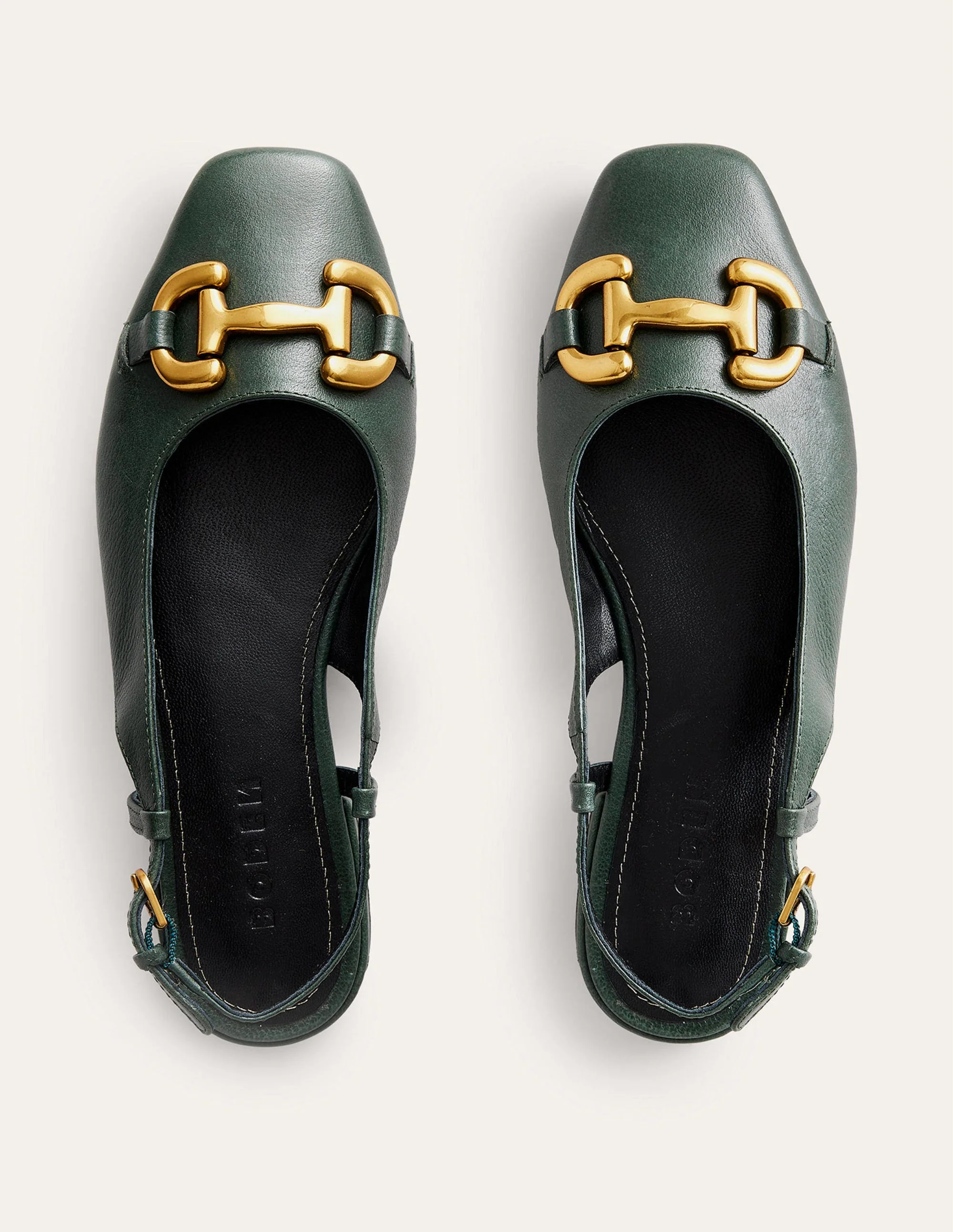 Iris Snaffle Slingback Flats-Winter Green Leather - Image 6