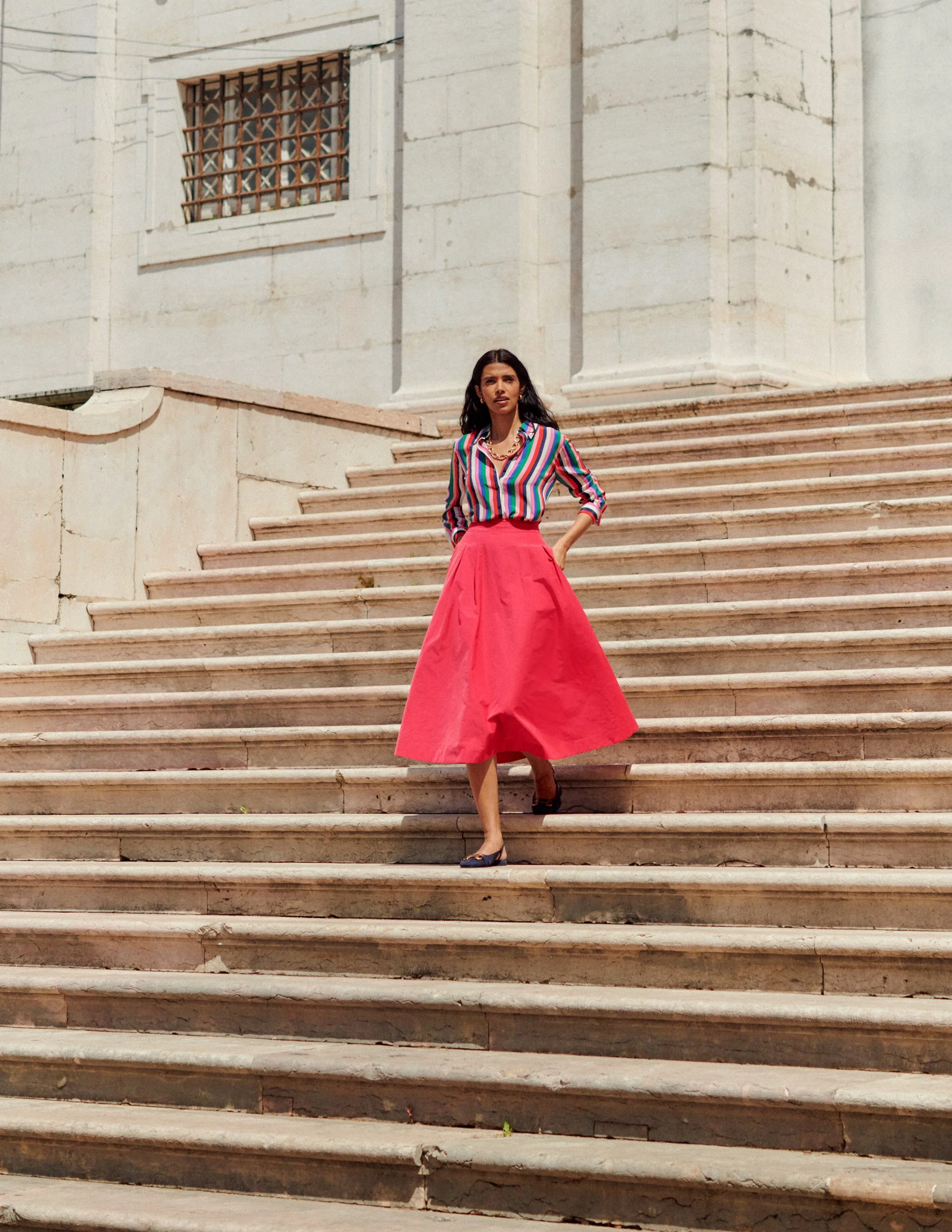 Isabella Taffeta Midi Skirt-Cherry Jam - Image 5