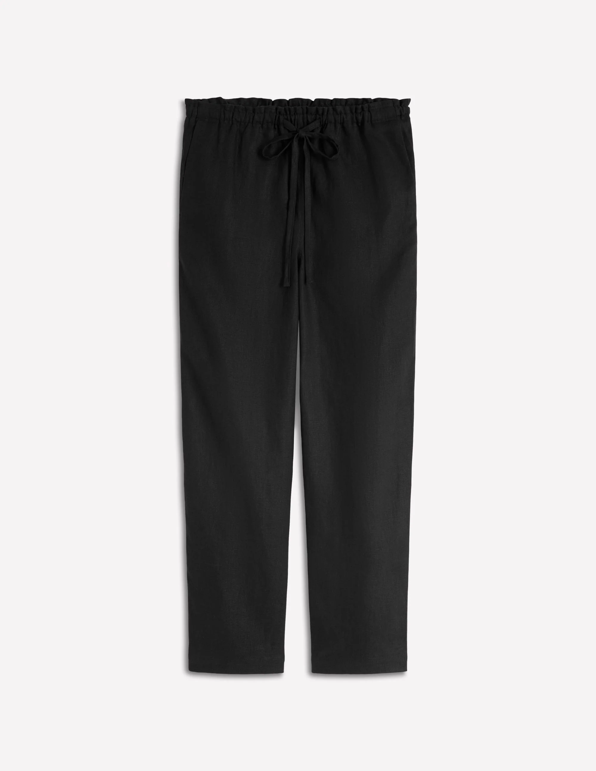 Islington Linen Crop Trousers-Black - Image 5