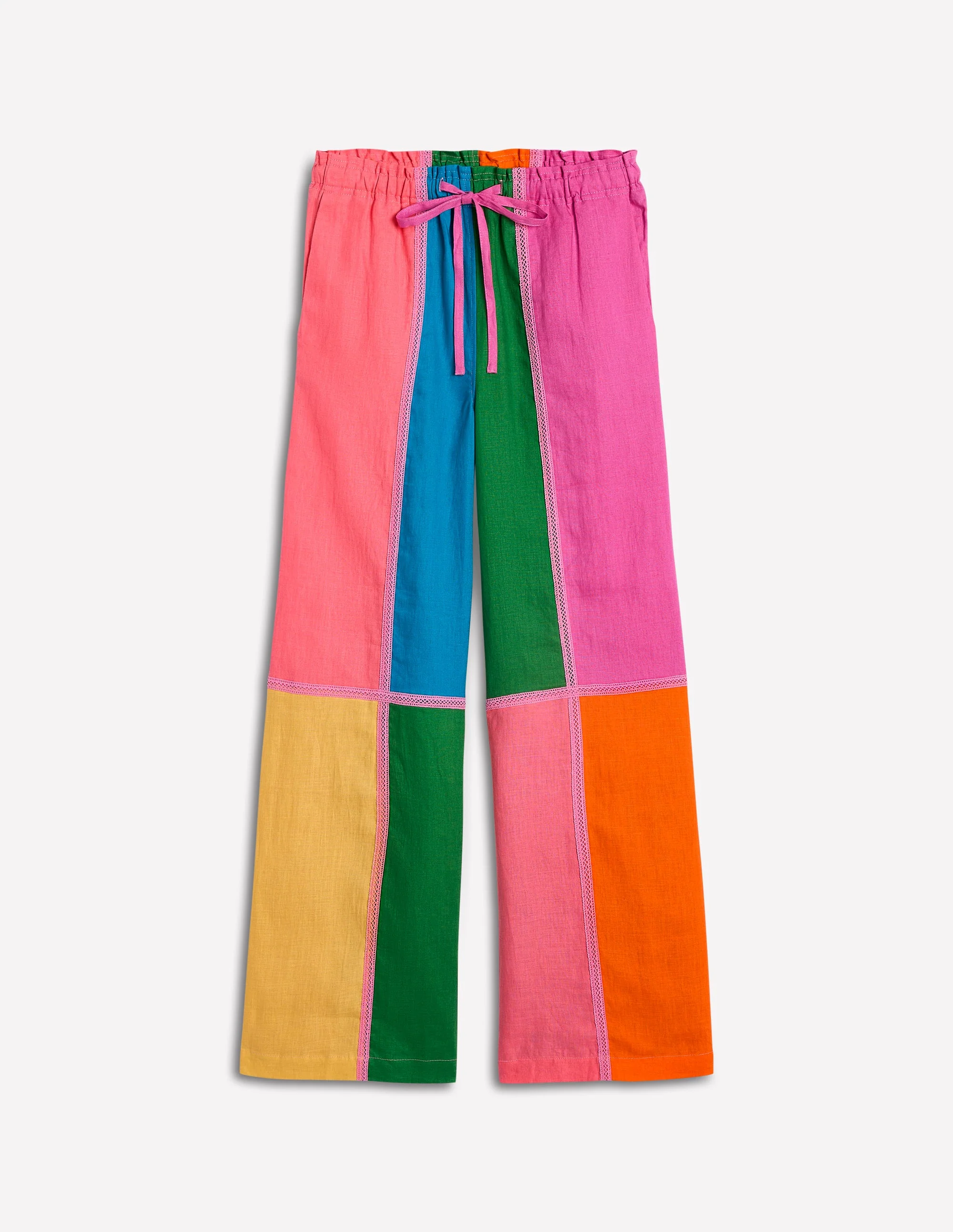 Islington Linen Trousers-Multi Colourblock - Image 7