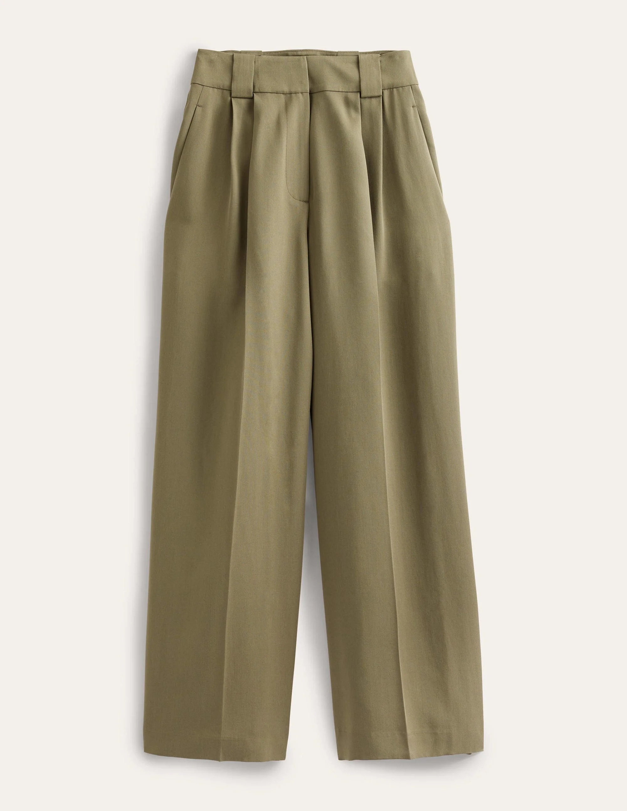 Islington Wide Leg Trousers-Washed Khaki - Image 5