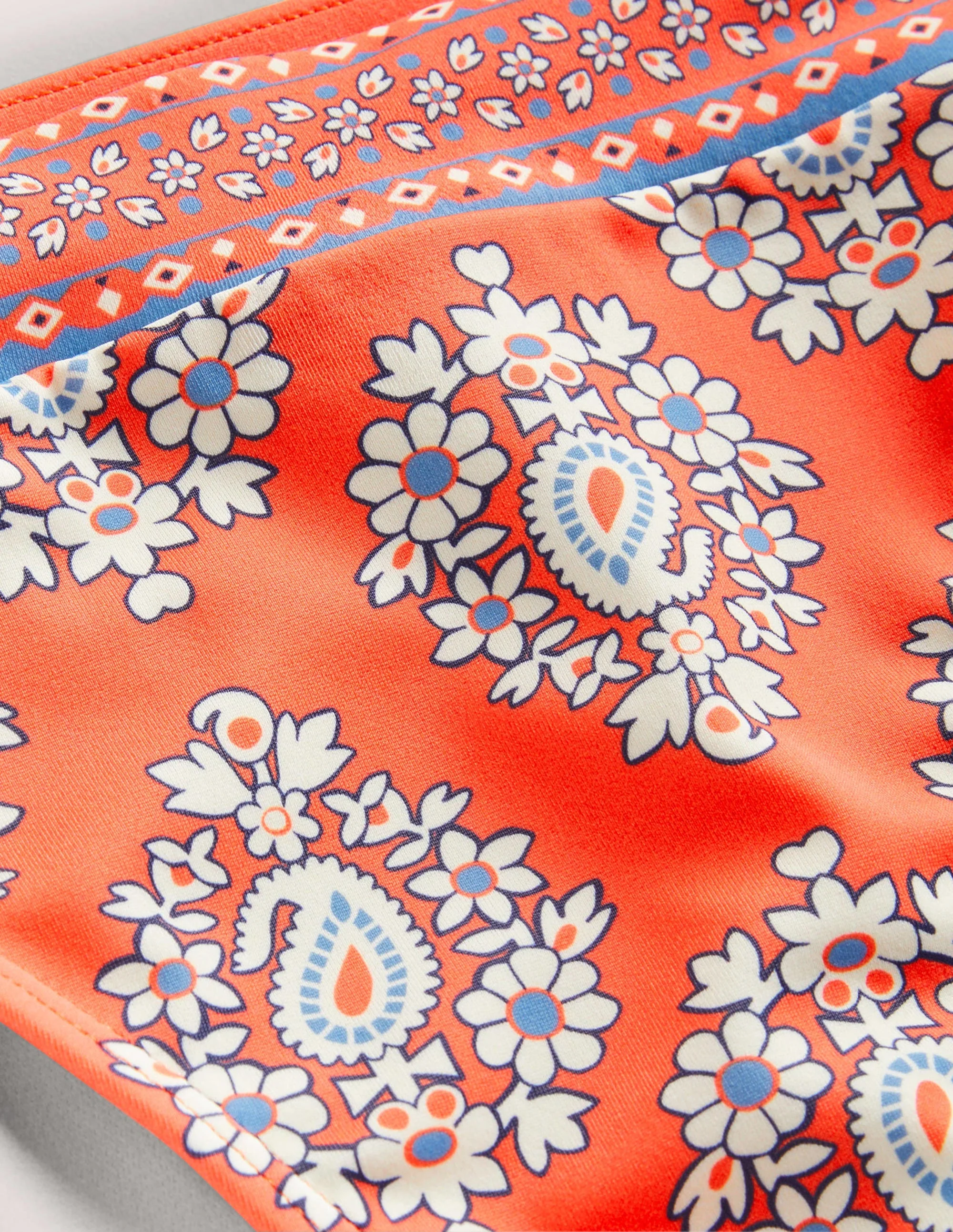 Ithaca Panel Bikini Bottoms-Coral, Opulent Paisley - Image 5