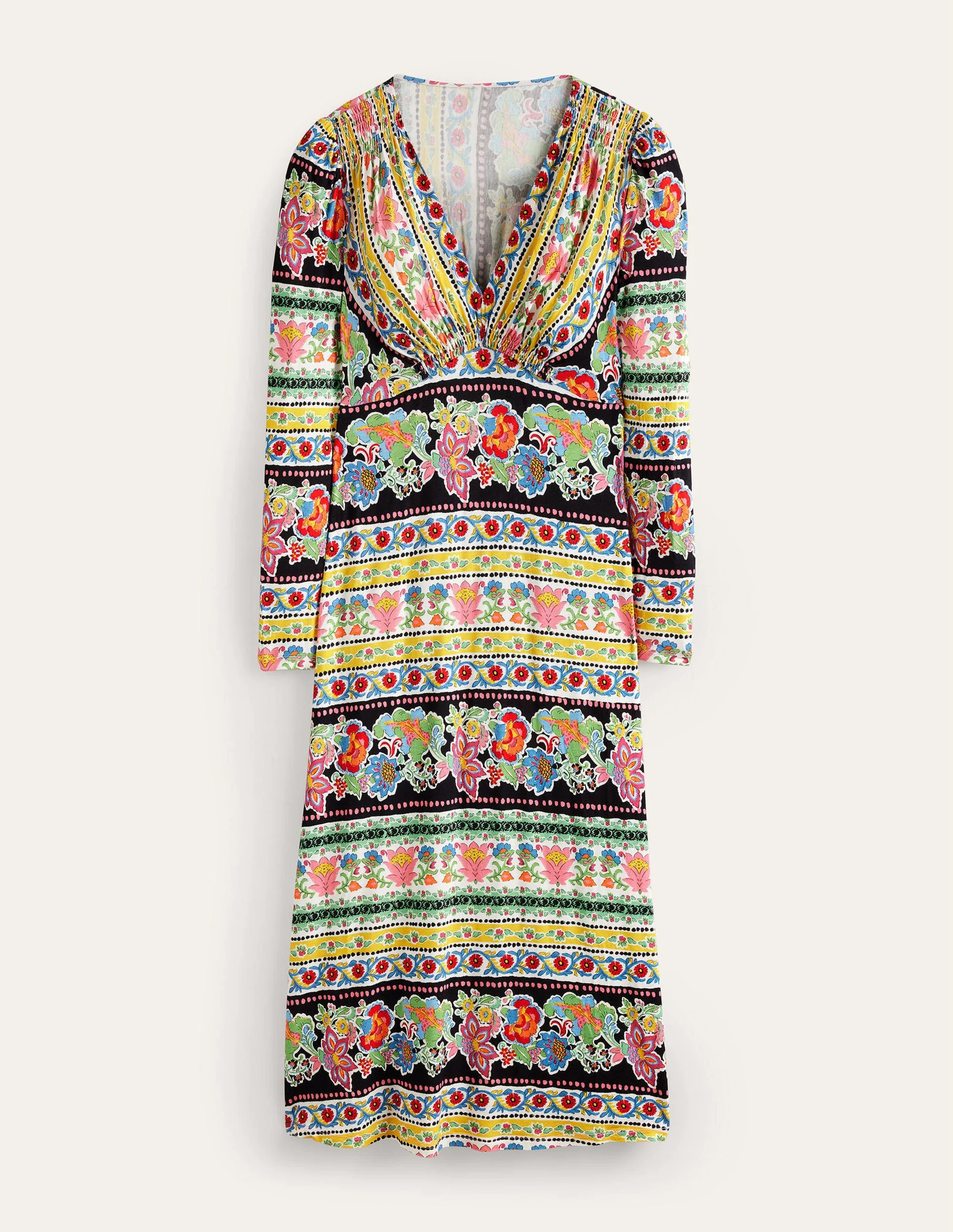 Jersey Midi Tea Dress-Multi, Carnation Bloom - Image 5