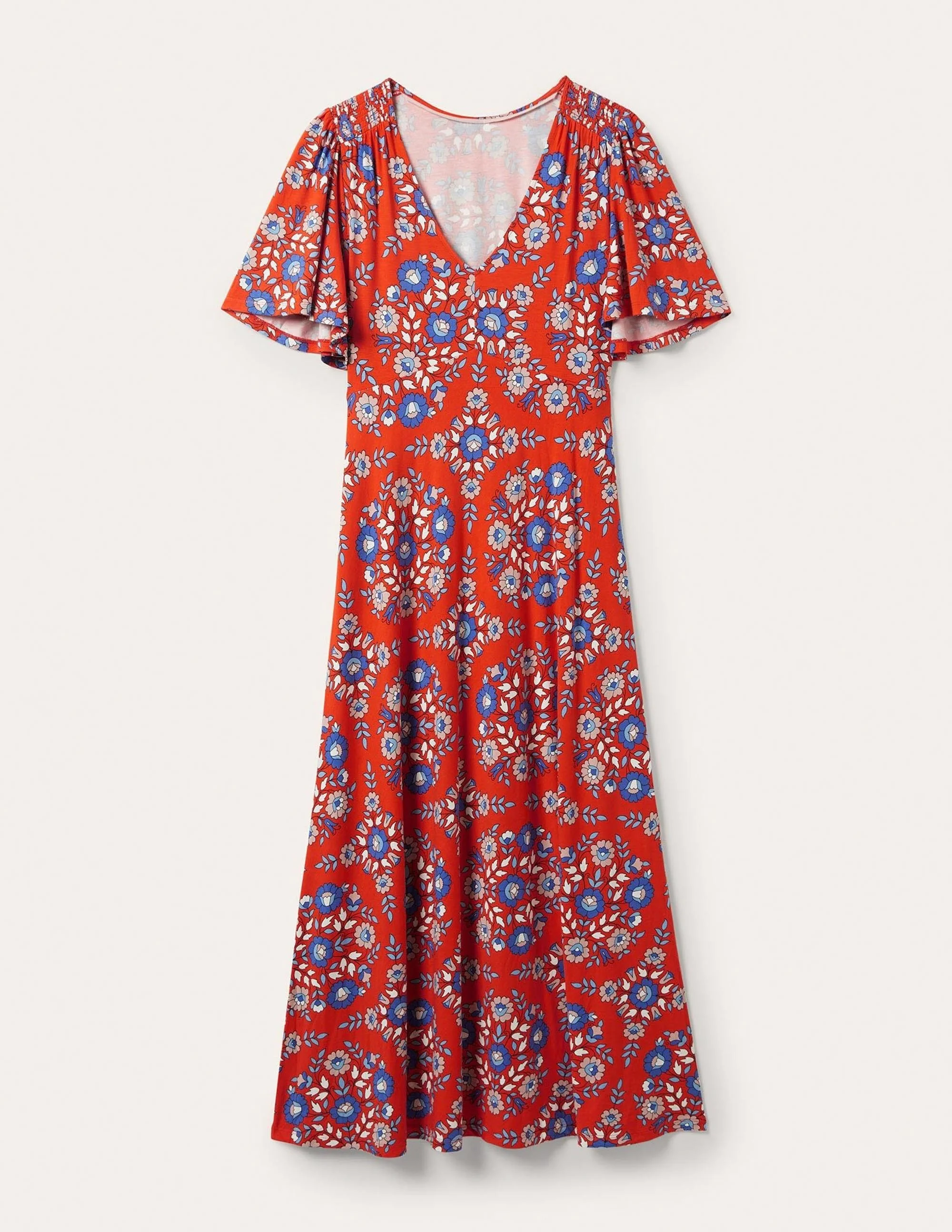 Jersey Midi Tea Dress-Papaya, Wildflower Prairie - Image 6