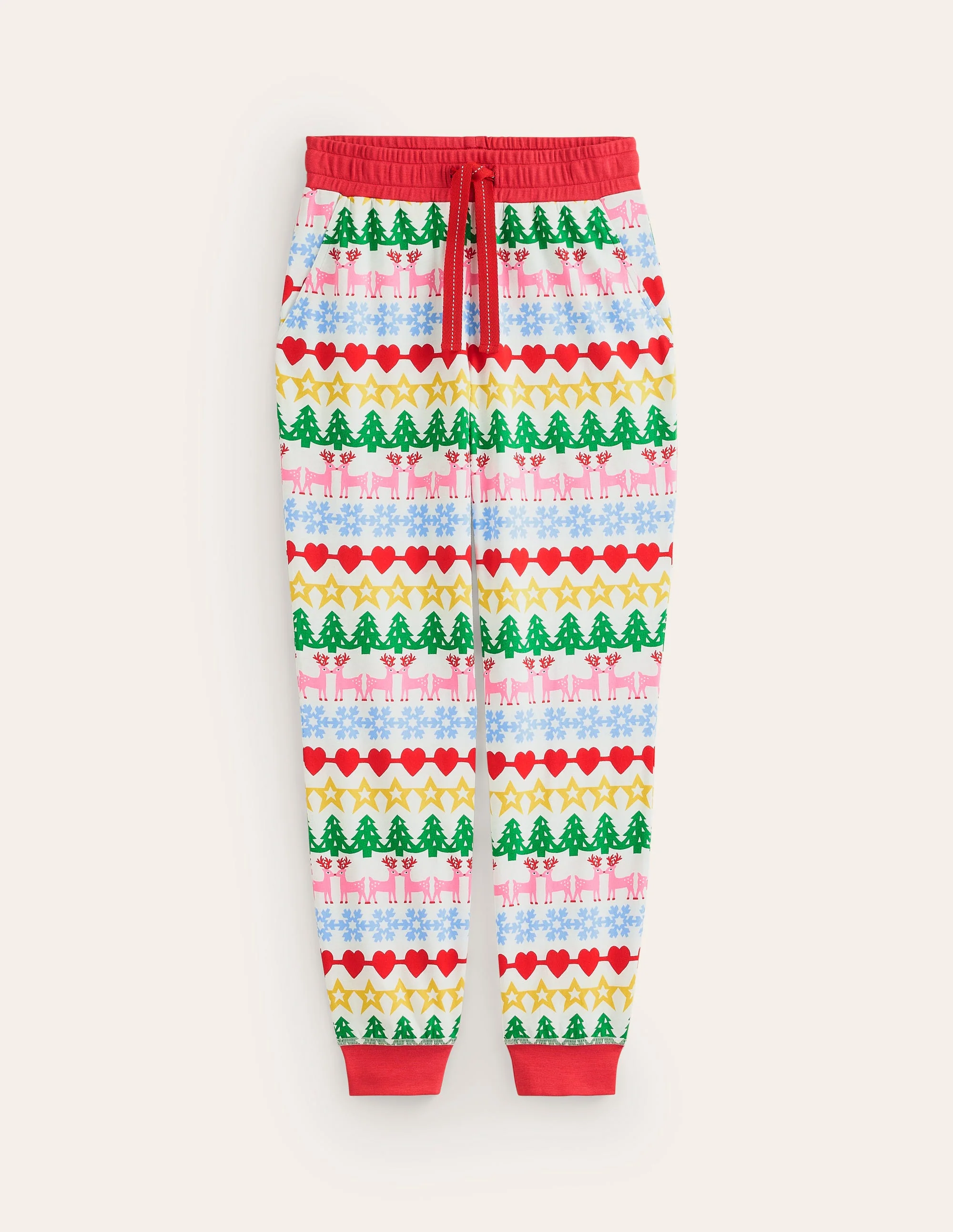 Jersey Pyjama Bottoms-Multi, Gingerbread Fairisle - Image 7