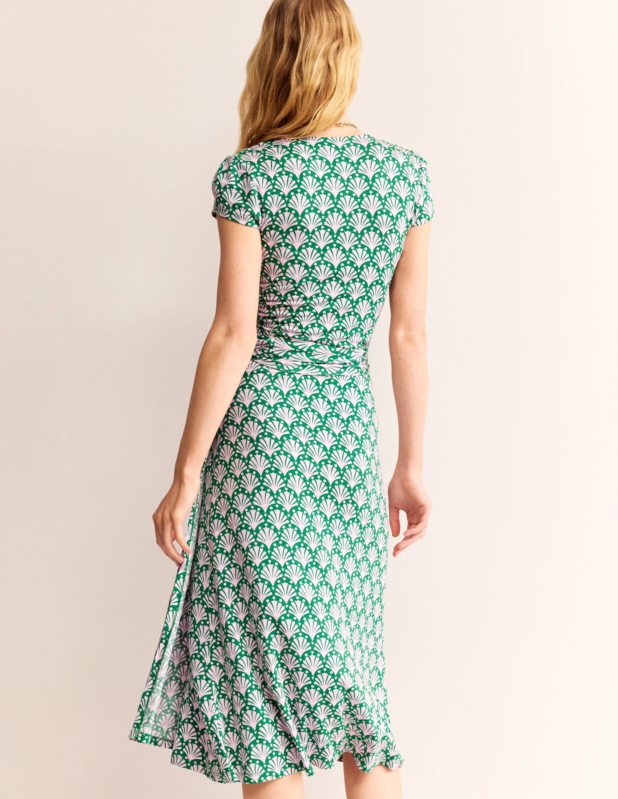 Joanna Cap Sleeve Wrap Dress-Sweet Lilac, Shells - Image 3