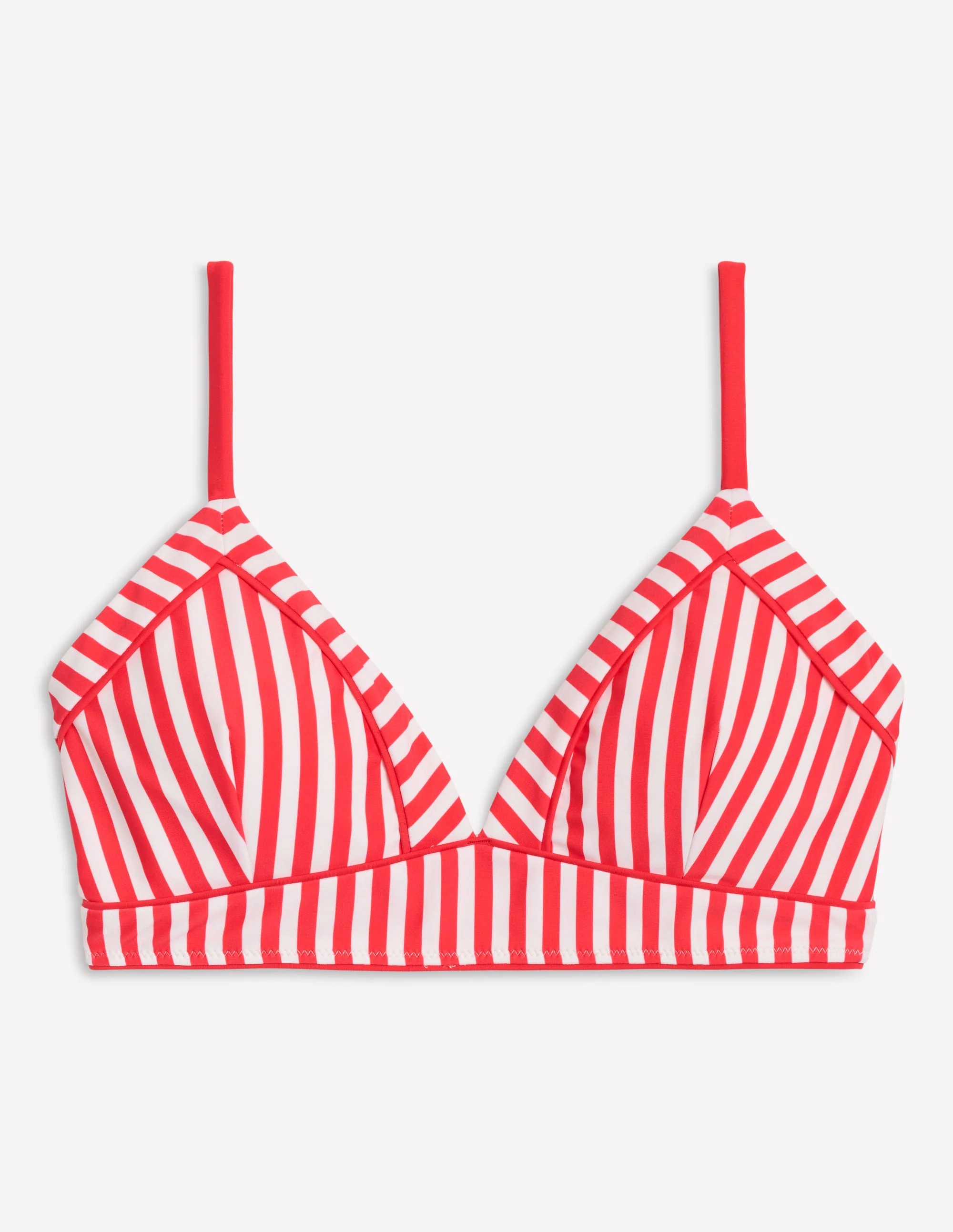 Kasos String V Neck Bikini Top-Coral Punch/Ivory Stripe - Image 6