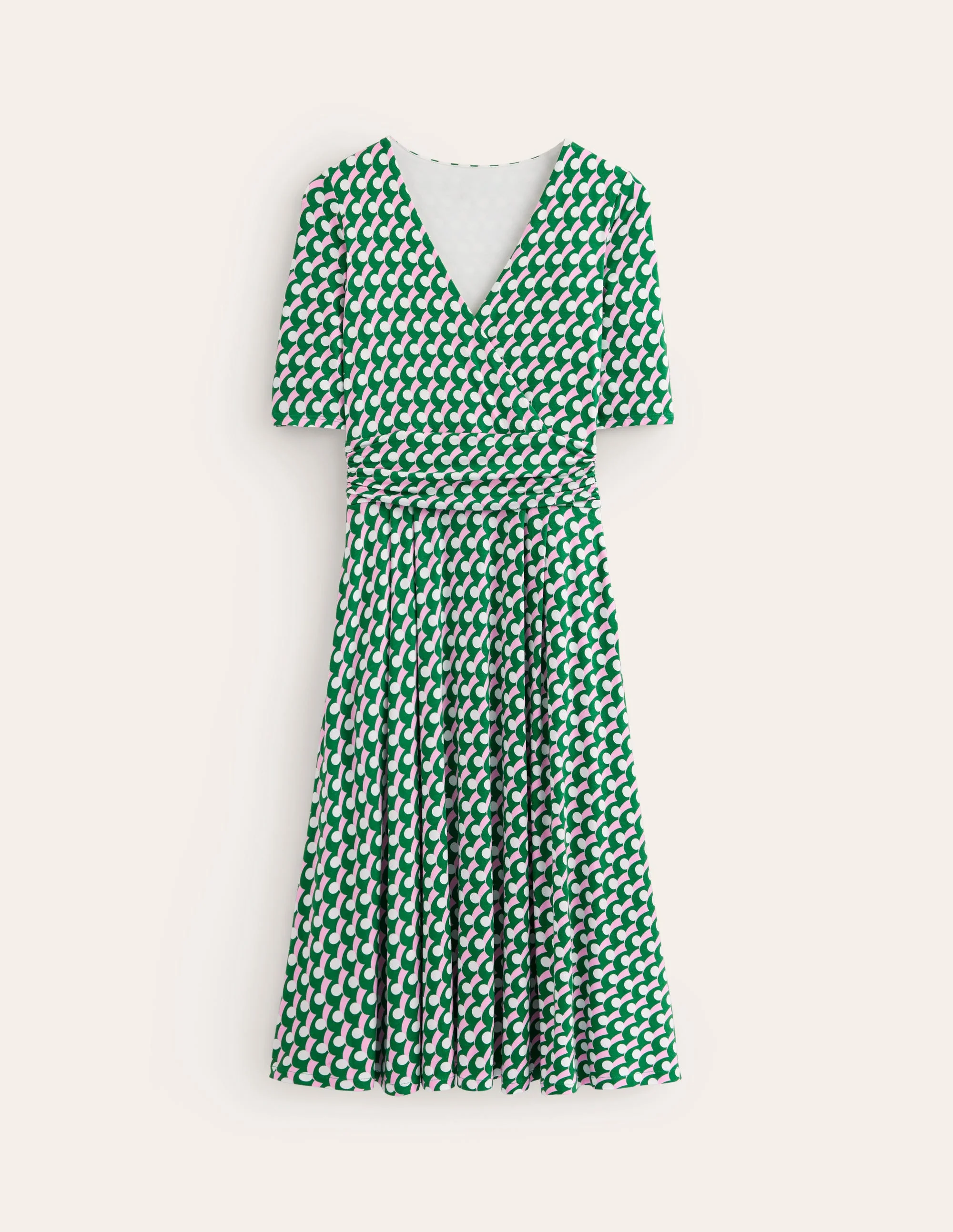Kassidy Jersey Midi Dress-Green Tambourine, Polka Wave - Image 5