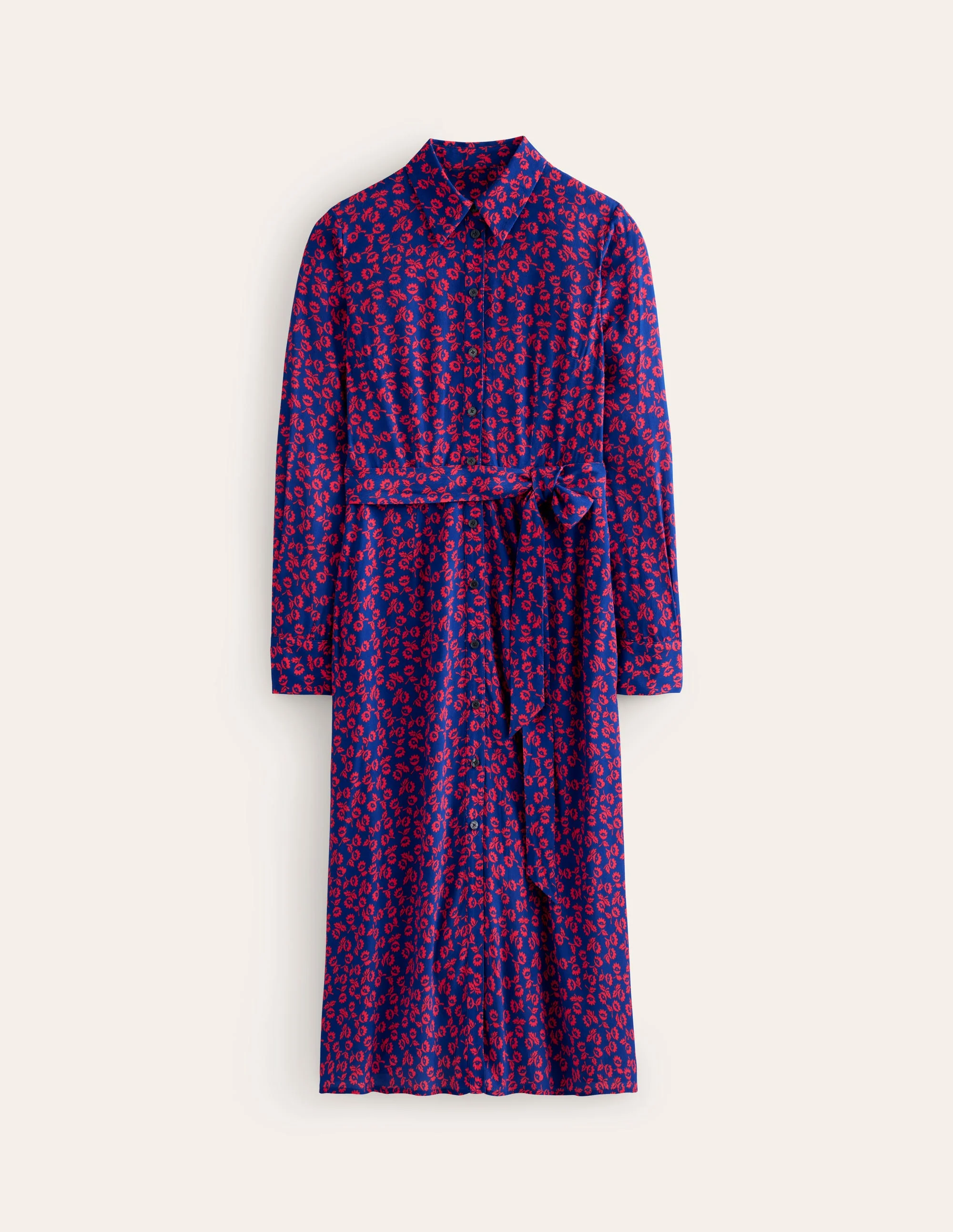 Kate Midi Shirt Dress-Poppy Red, Ditsy Bud - Image 5