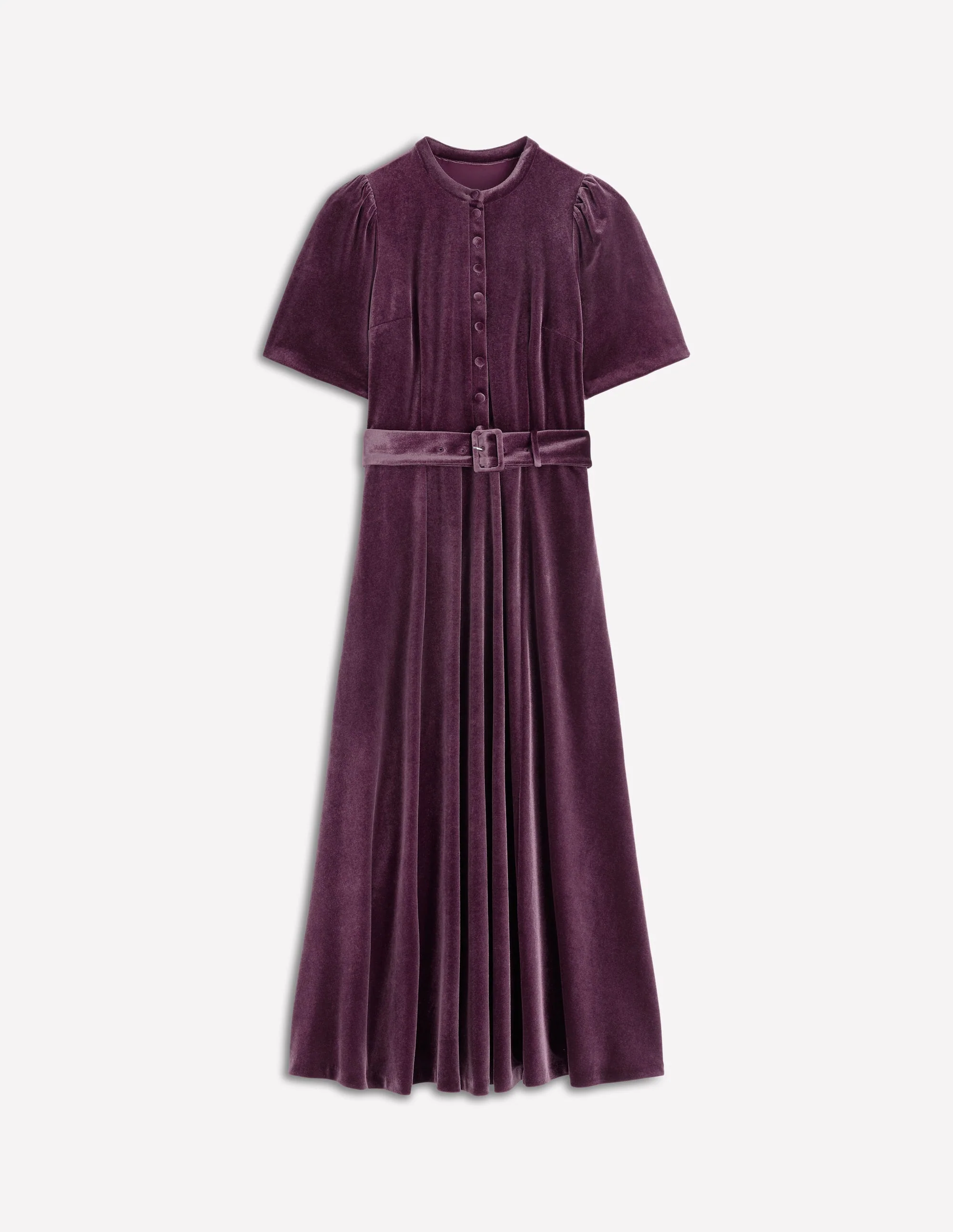 Kate Velvet Shirt Dress-Dark Cherry - Image 6