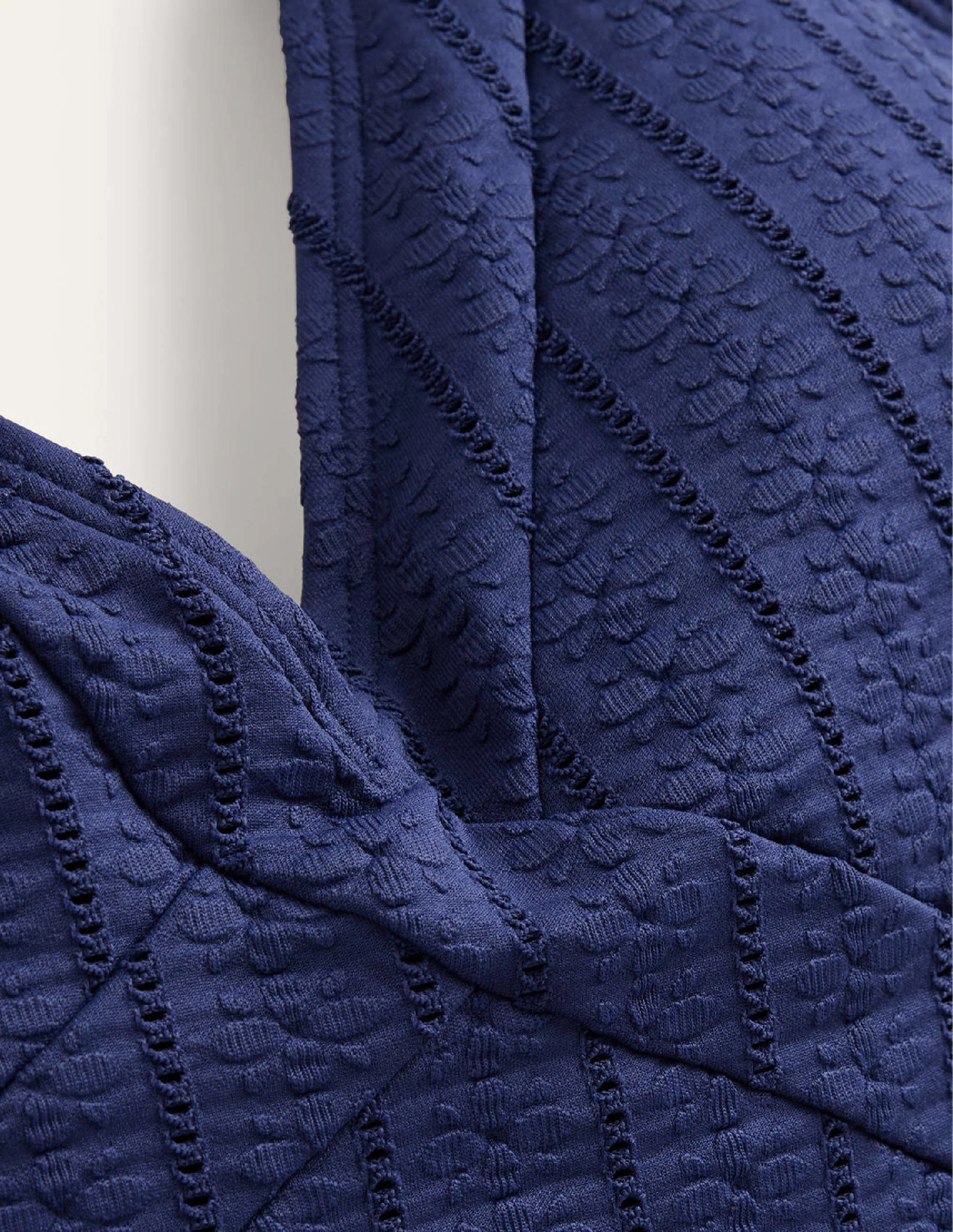 Kefalonia Halterneck Swimsuit-French Navy Texture - Image 8