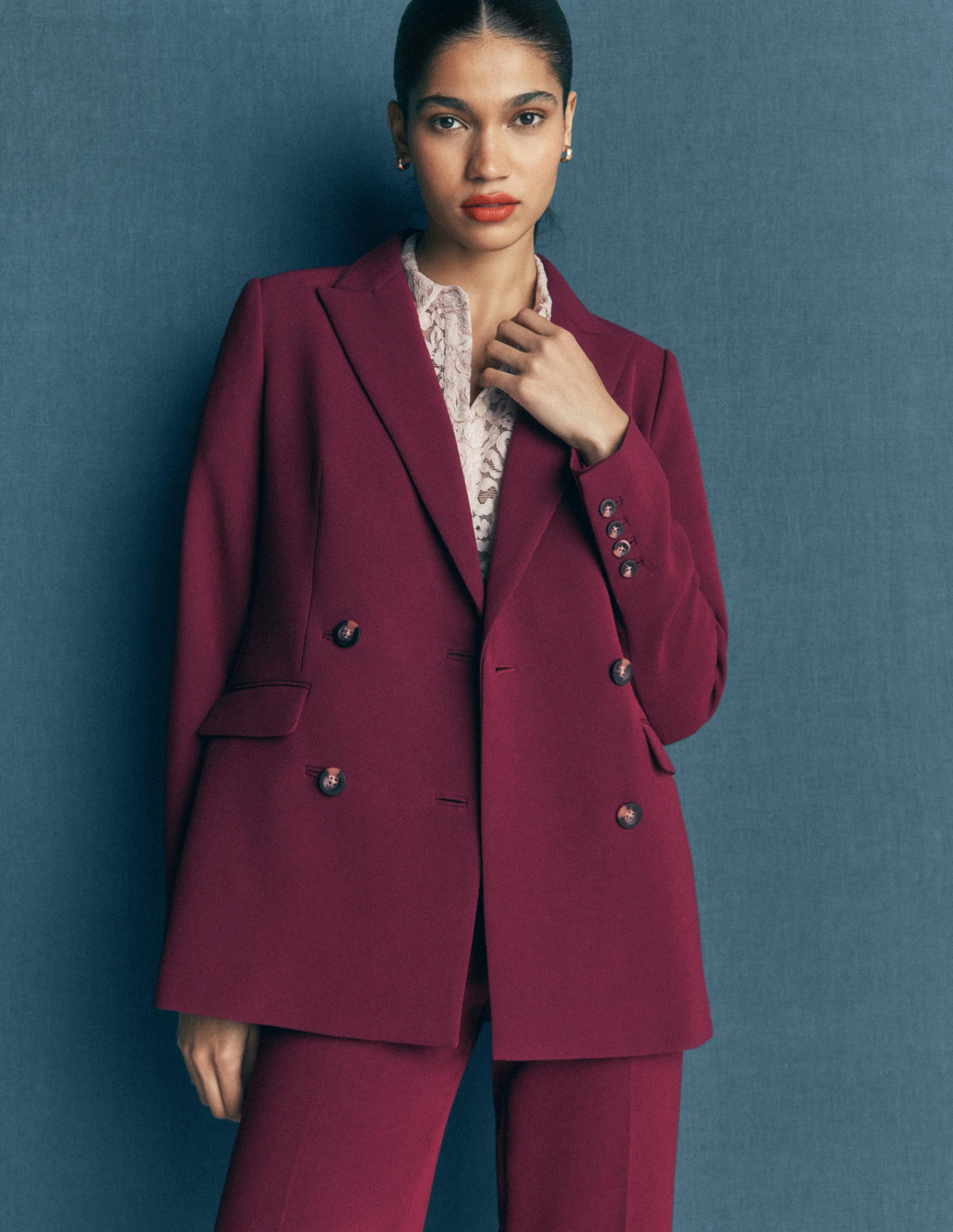 Keswick Double Breasted Blazer-Deep Wisteria - Image 3