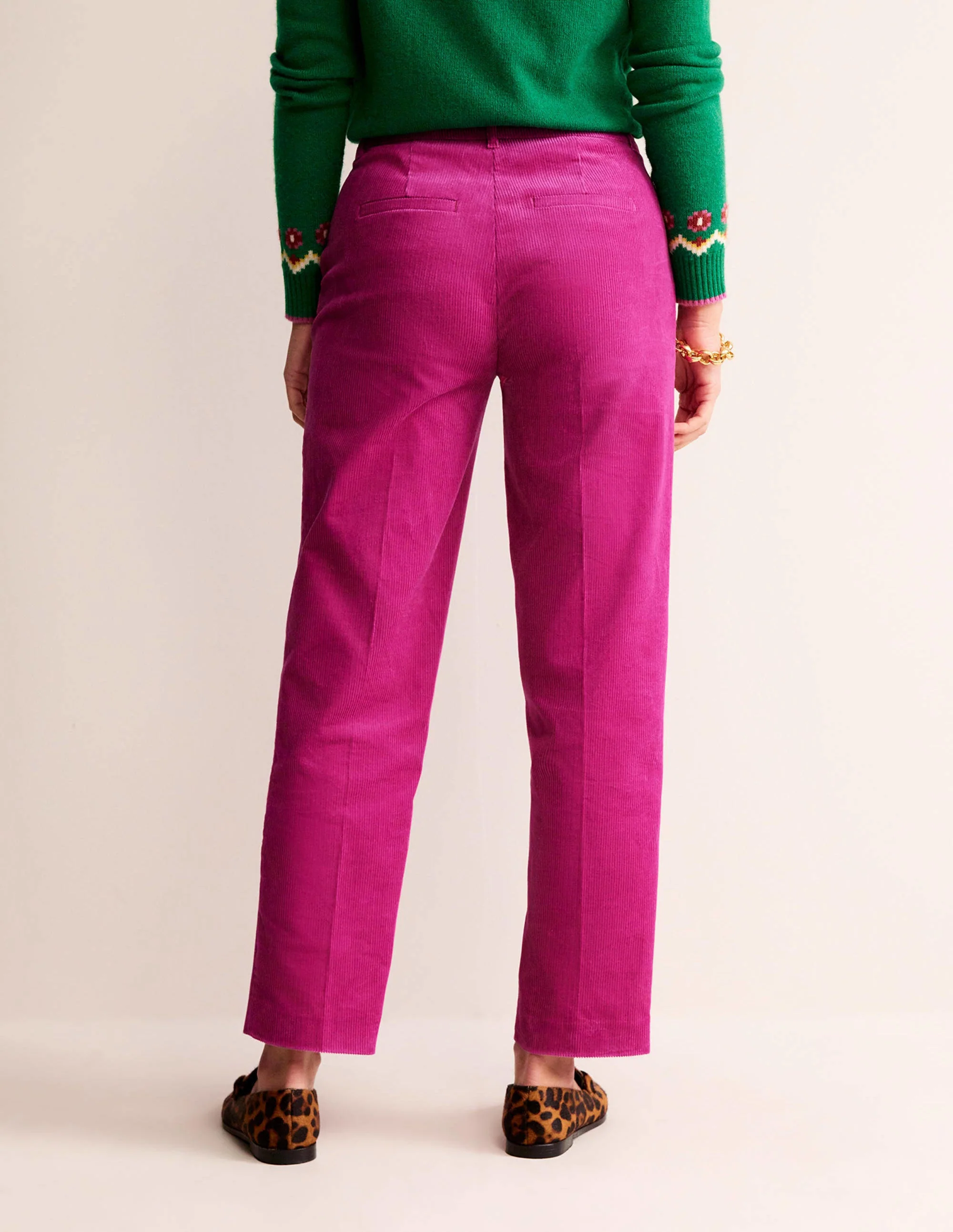 Kew Cord Trousers-Magenta - Image 3