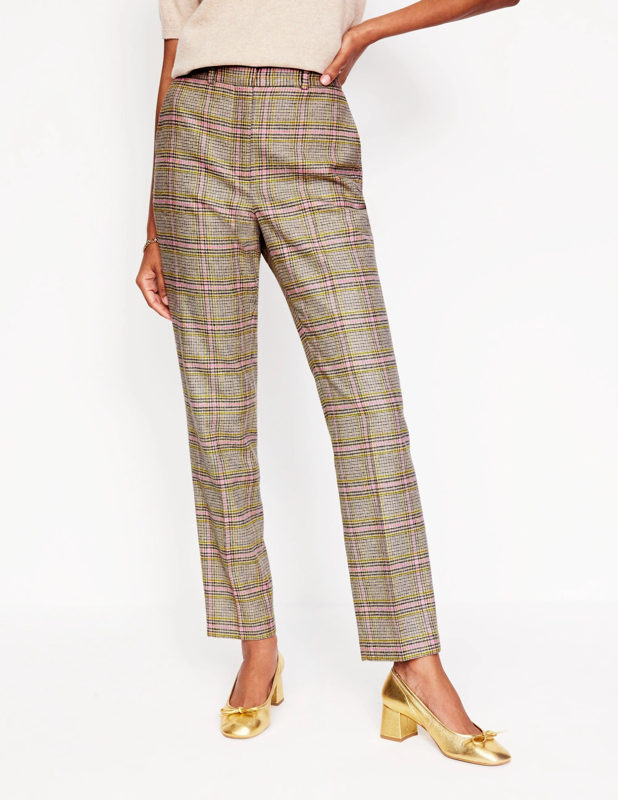 Kew Wool Blend Trousers-Prince of Wales Check - Image 4