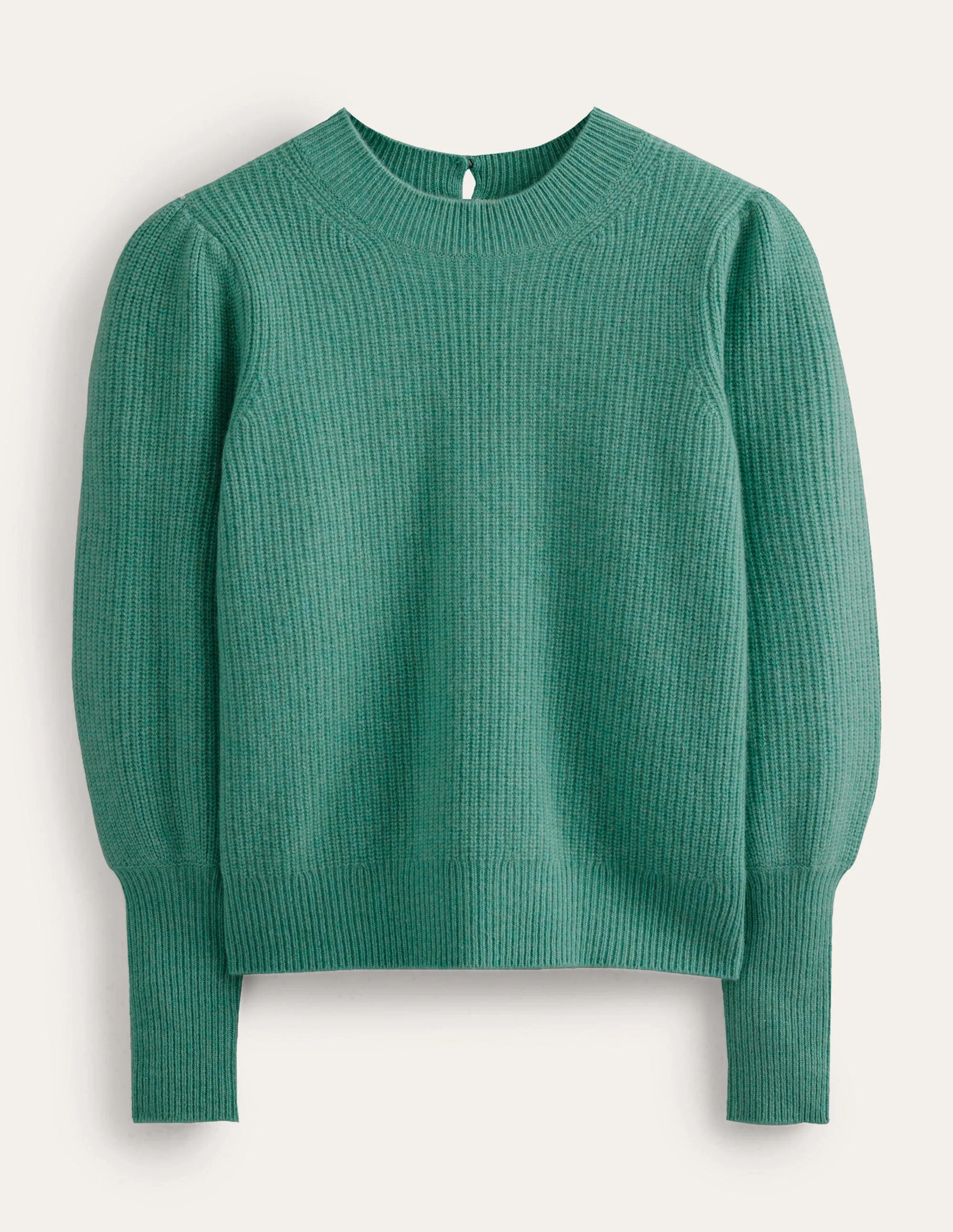 Key-Hole Cashmere Jumper-Indian Ocean - Image 5