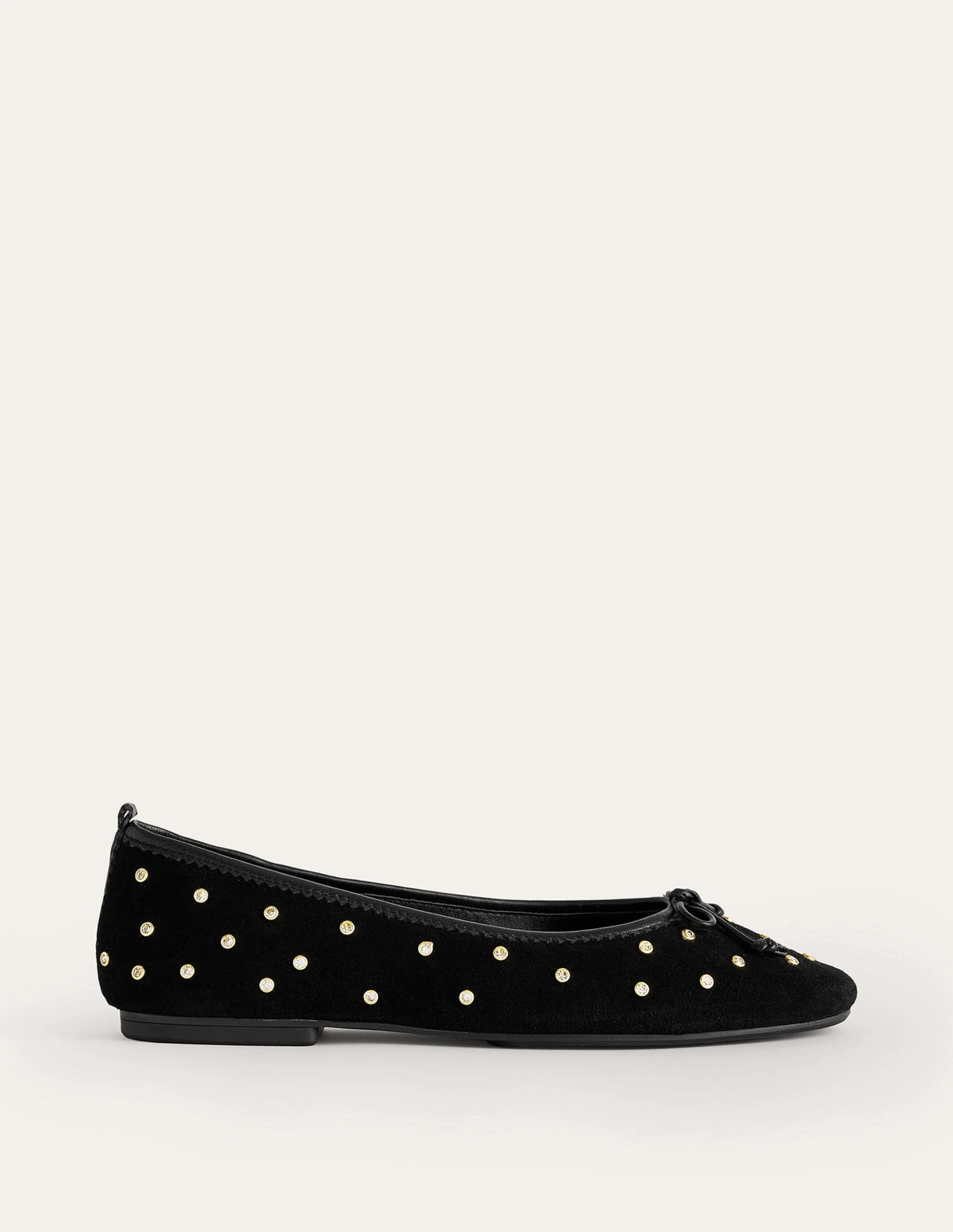 Kitty Flexi Sole Ballet Pumps-Crystal Black Suede - Image 2