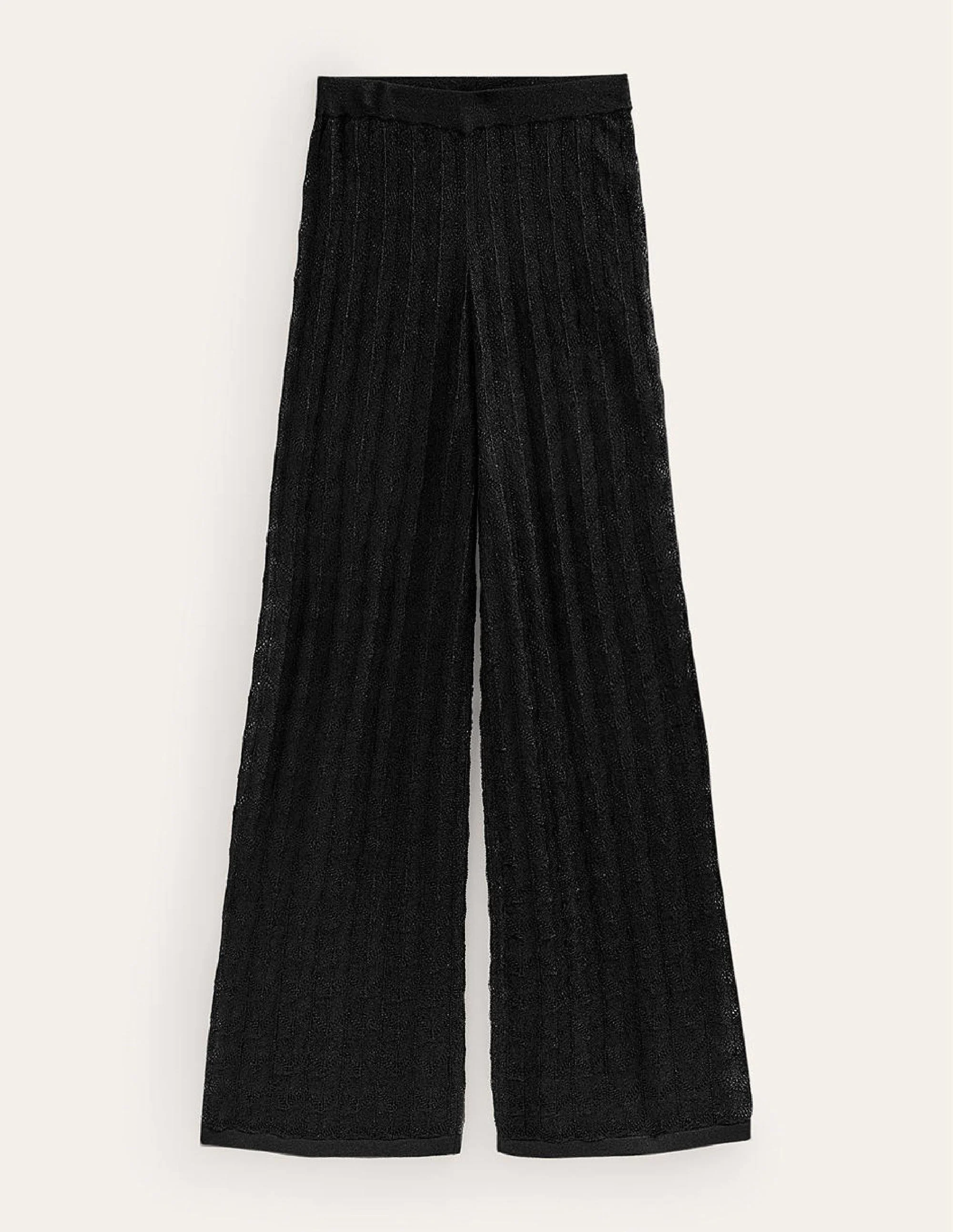 Knitted Beach Trousers-Metallic Black - Image 5