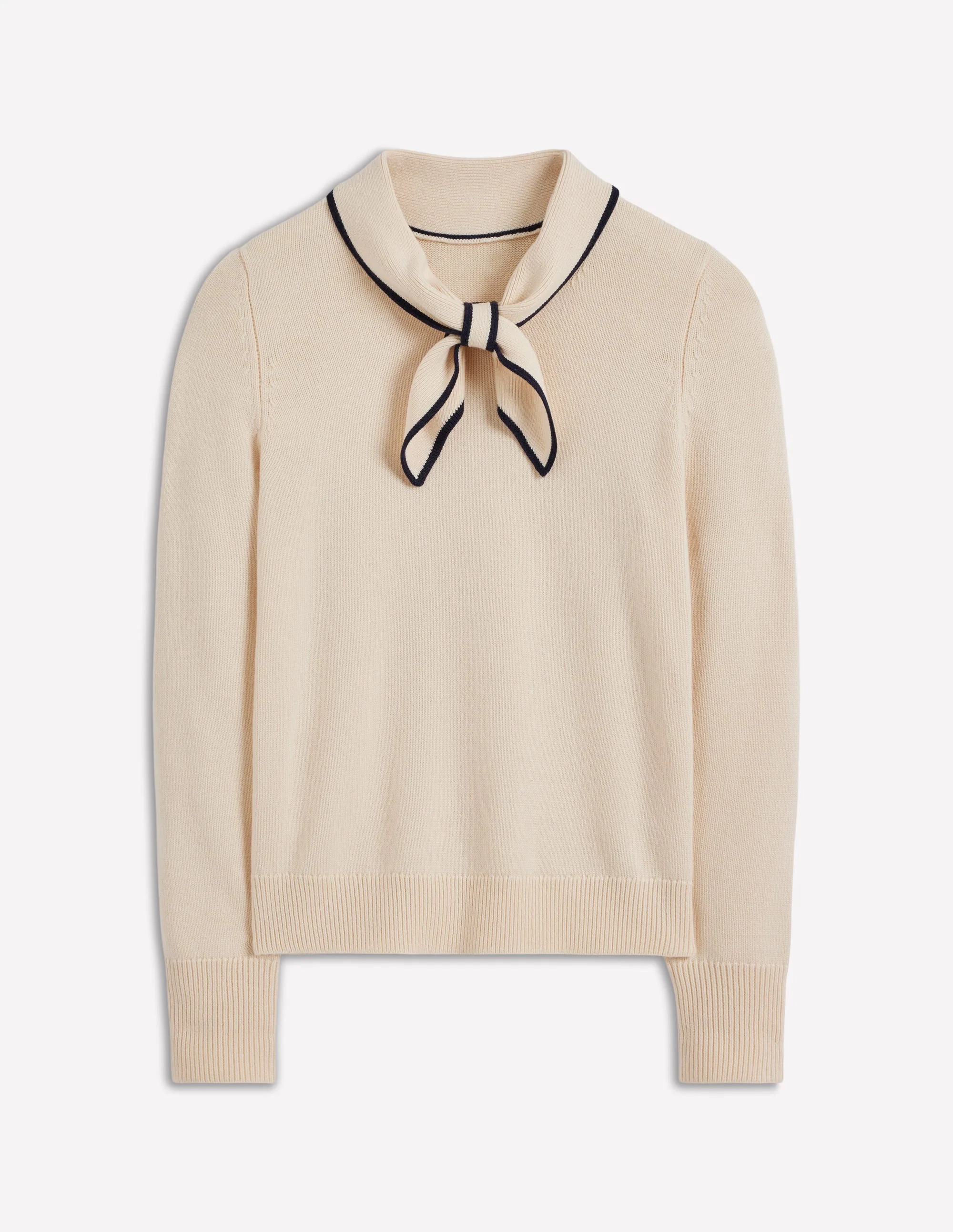 Knitted Bow Jumper-Warm Ivory - Image 6