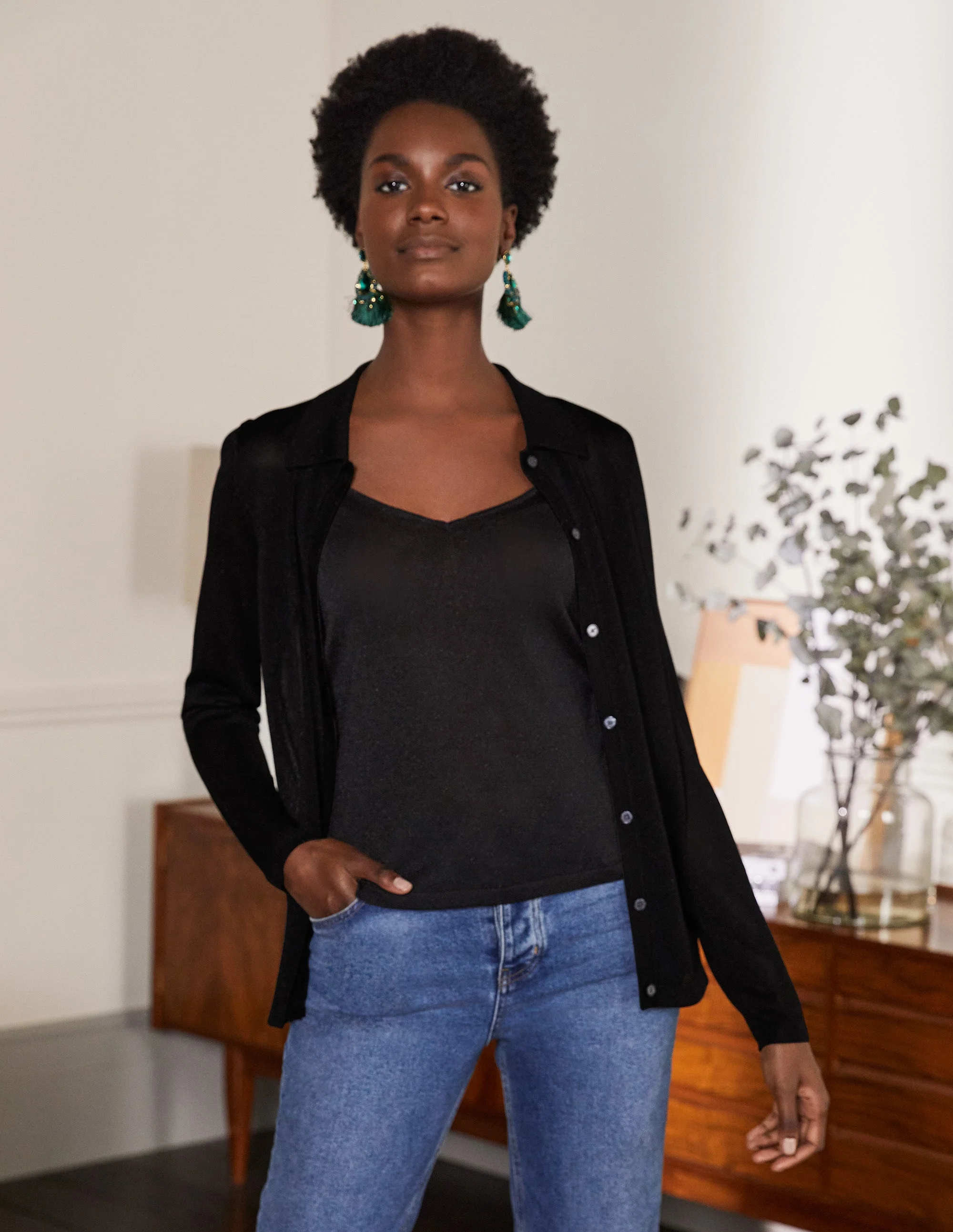 Knitted Sparkle Shirt-Black Metallic - Image 5