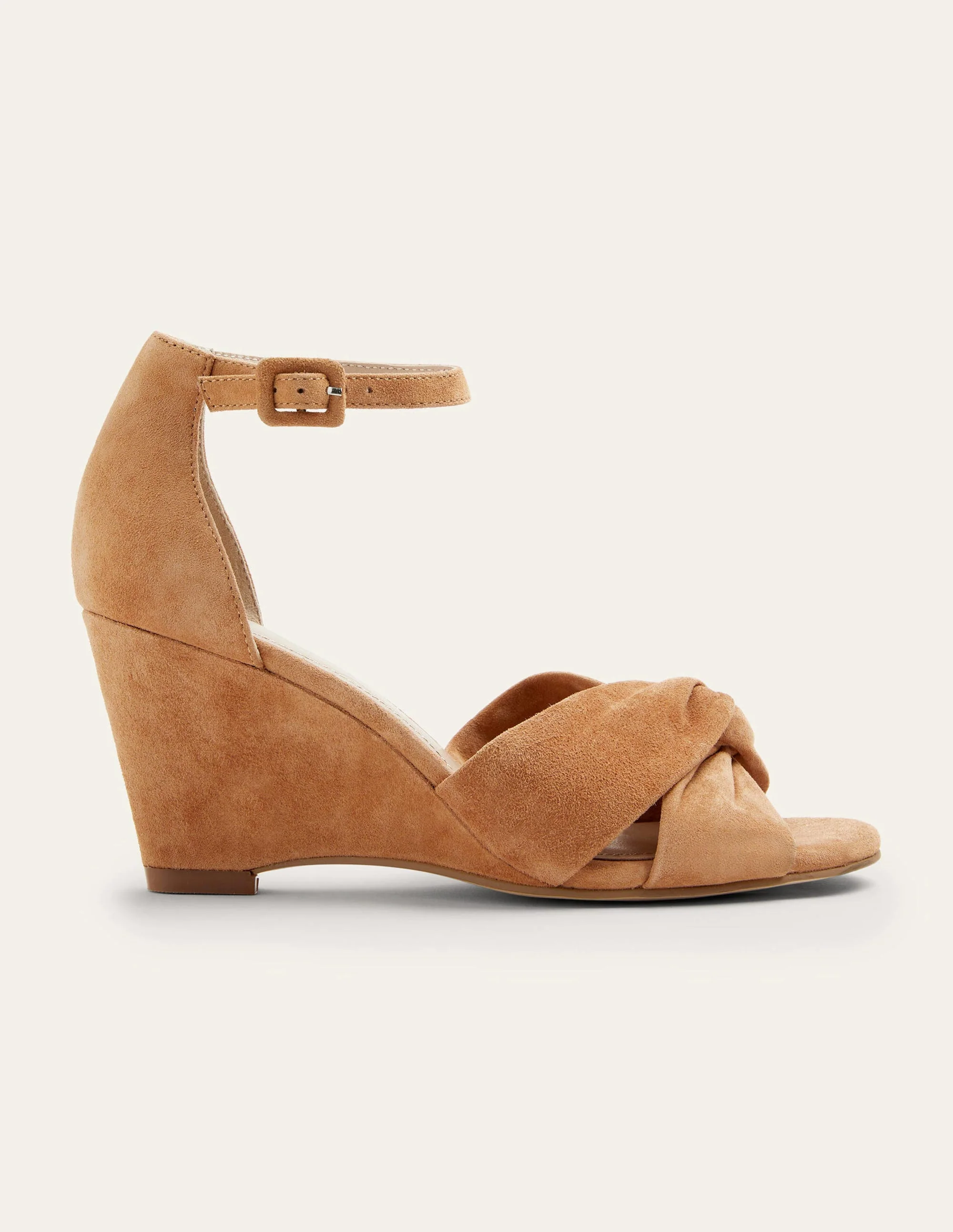 Knot Front Wedge Sandal-Light Tan - Image 5