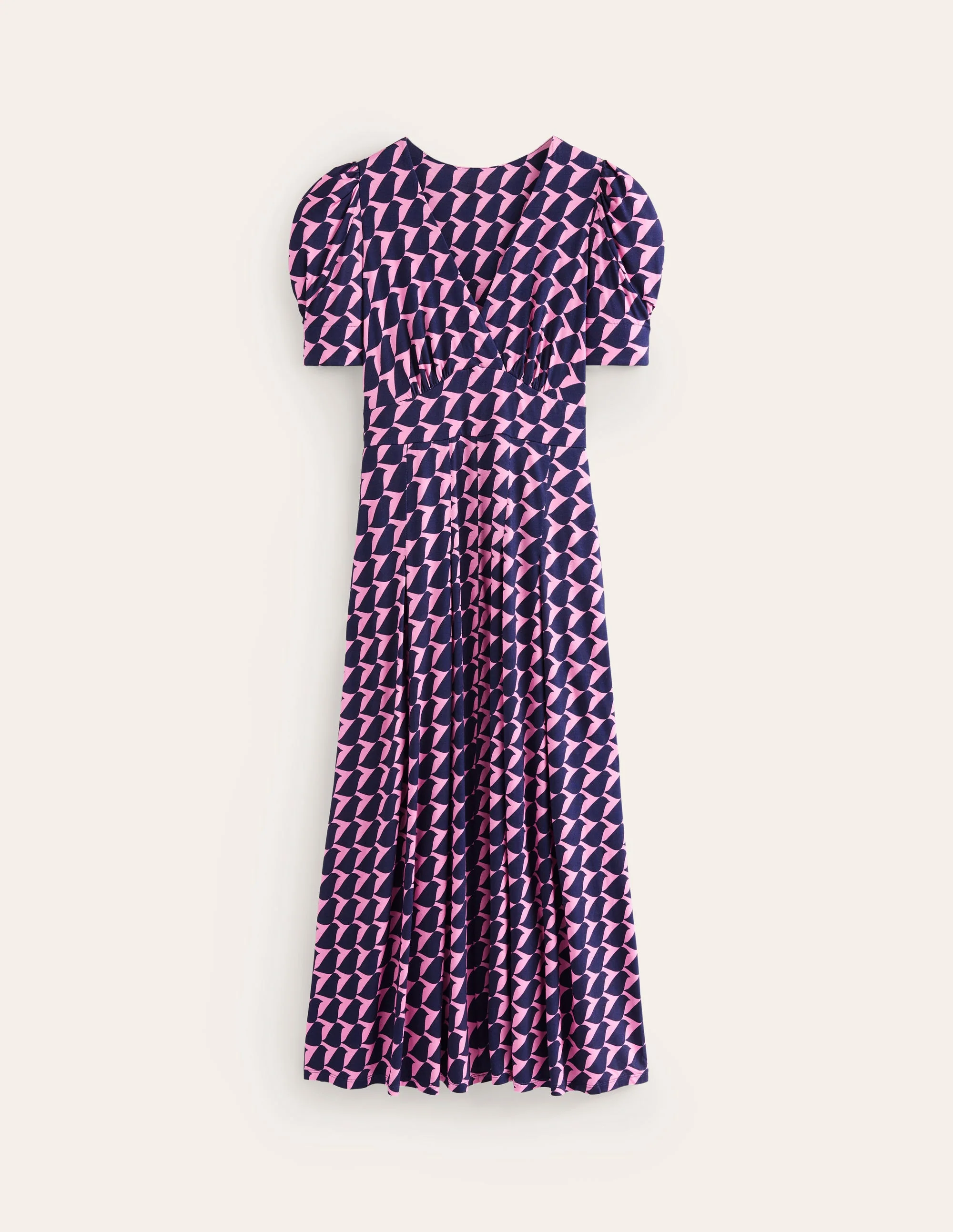 Kristen Pleated Jersey Dress-Strawberry Sherbert, Birdie - Image 6