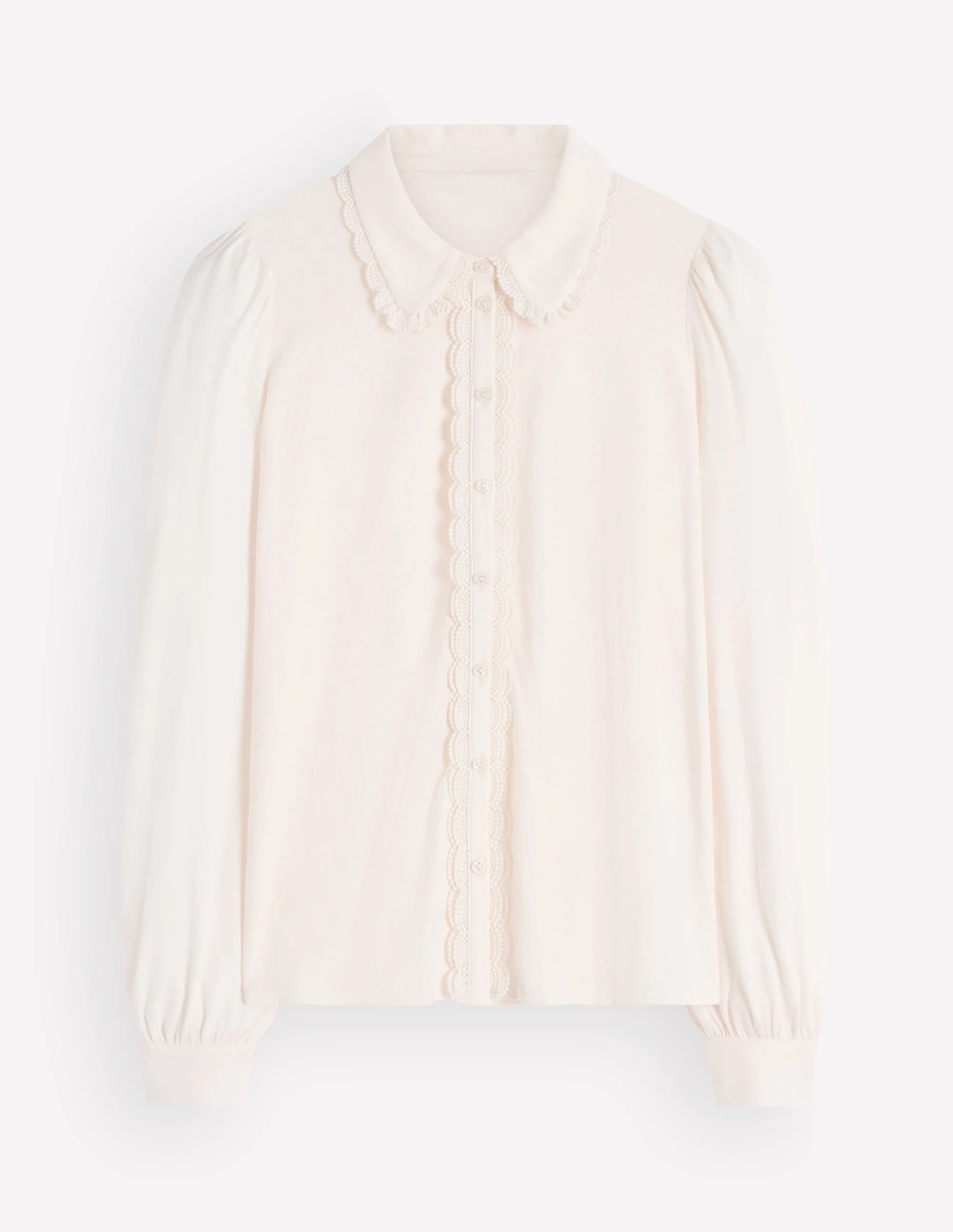 Lace Frill Blouse-Ivory - Image 4