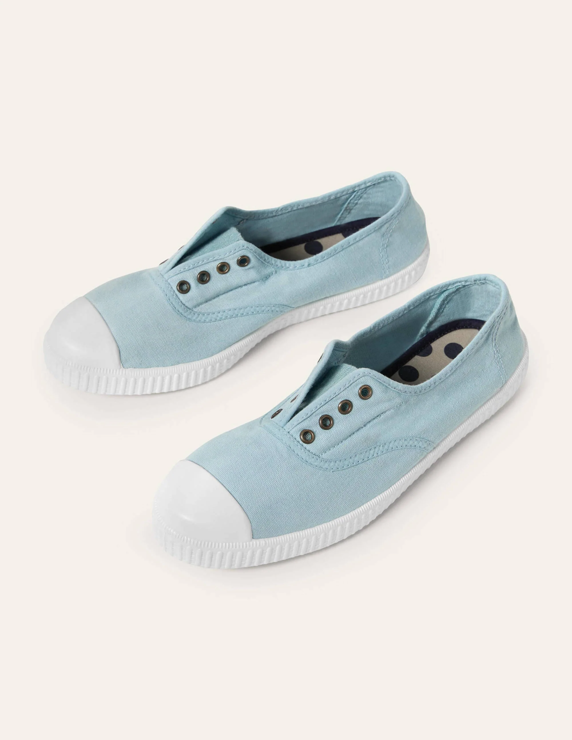 Laceless Canvas Plimsoll-Light Blue