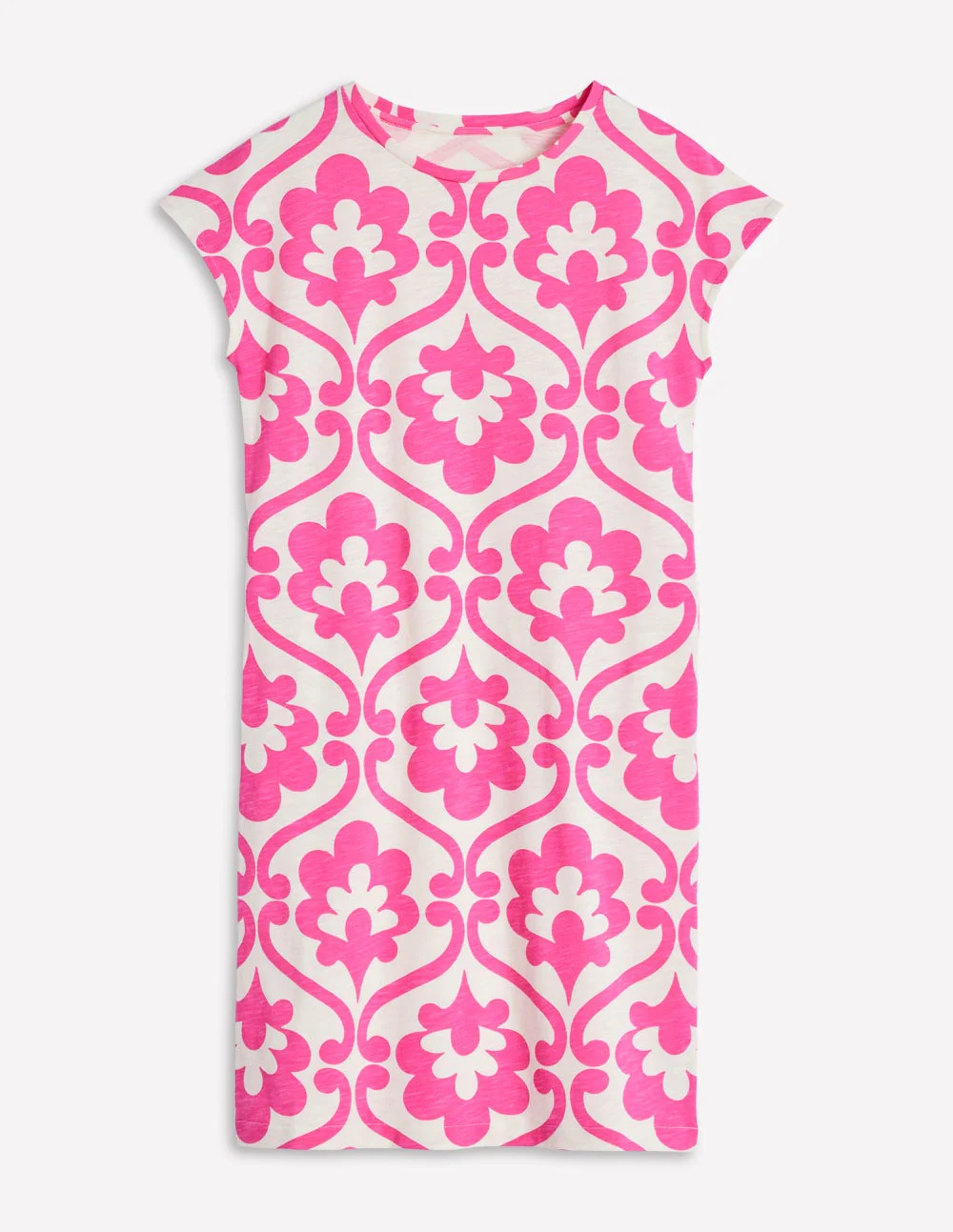 Leah Jersey T-shirt Dress-Carmine Rose, Ivy Trellis - Image 5