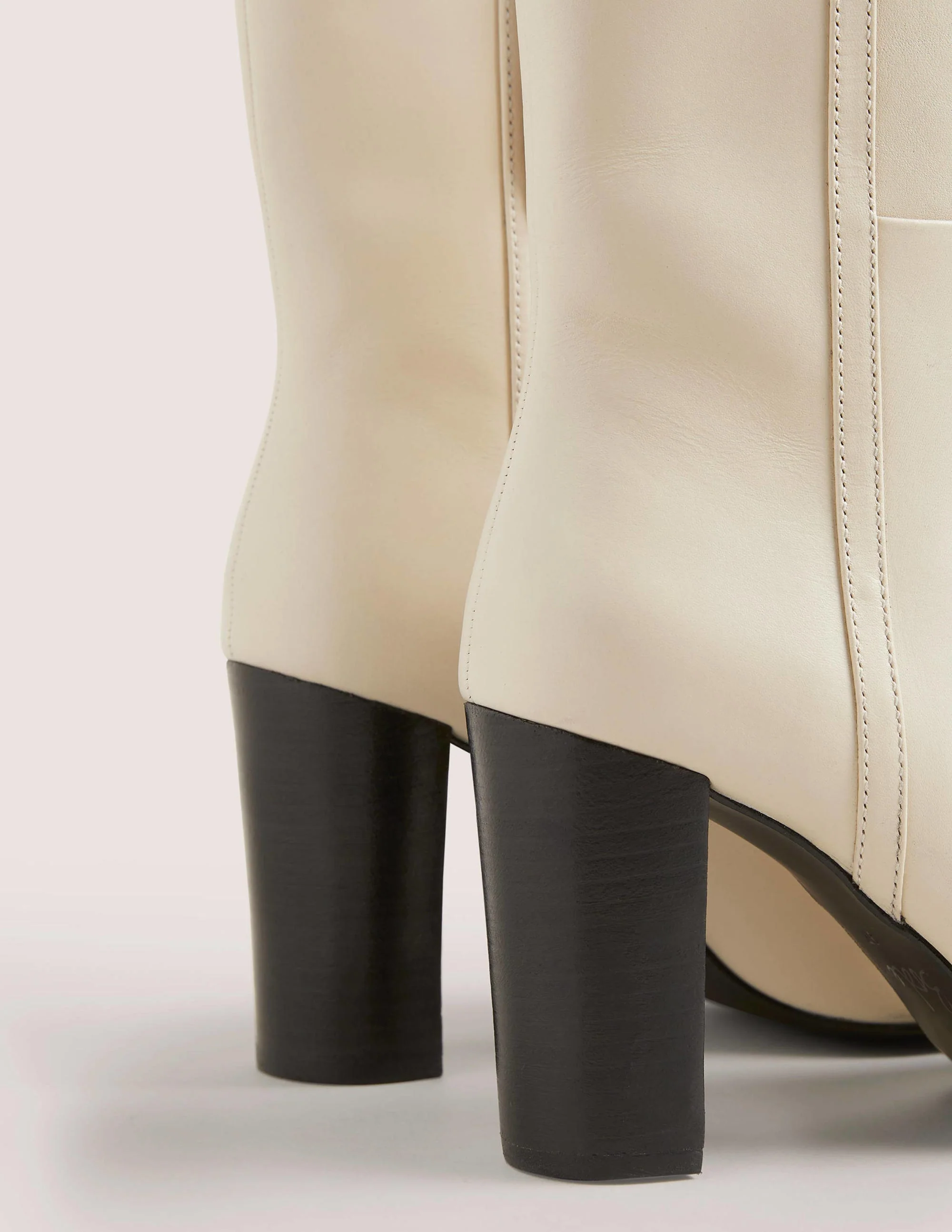 Leather Ankle Boots-Off White - Image 3