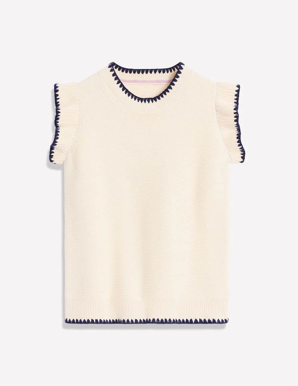 Lena Stitch Detail Tank-Warm Ivory - Image 8