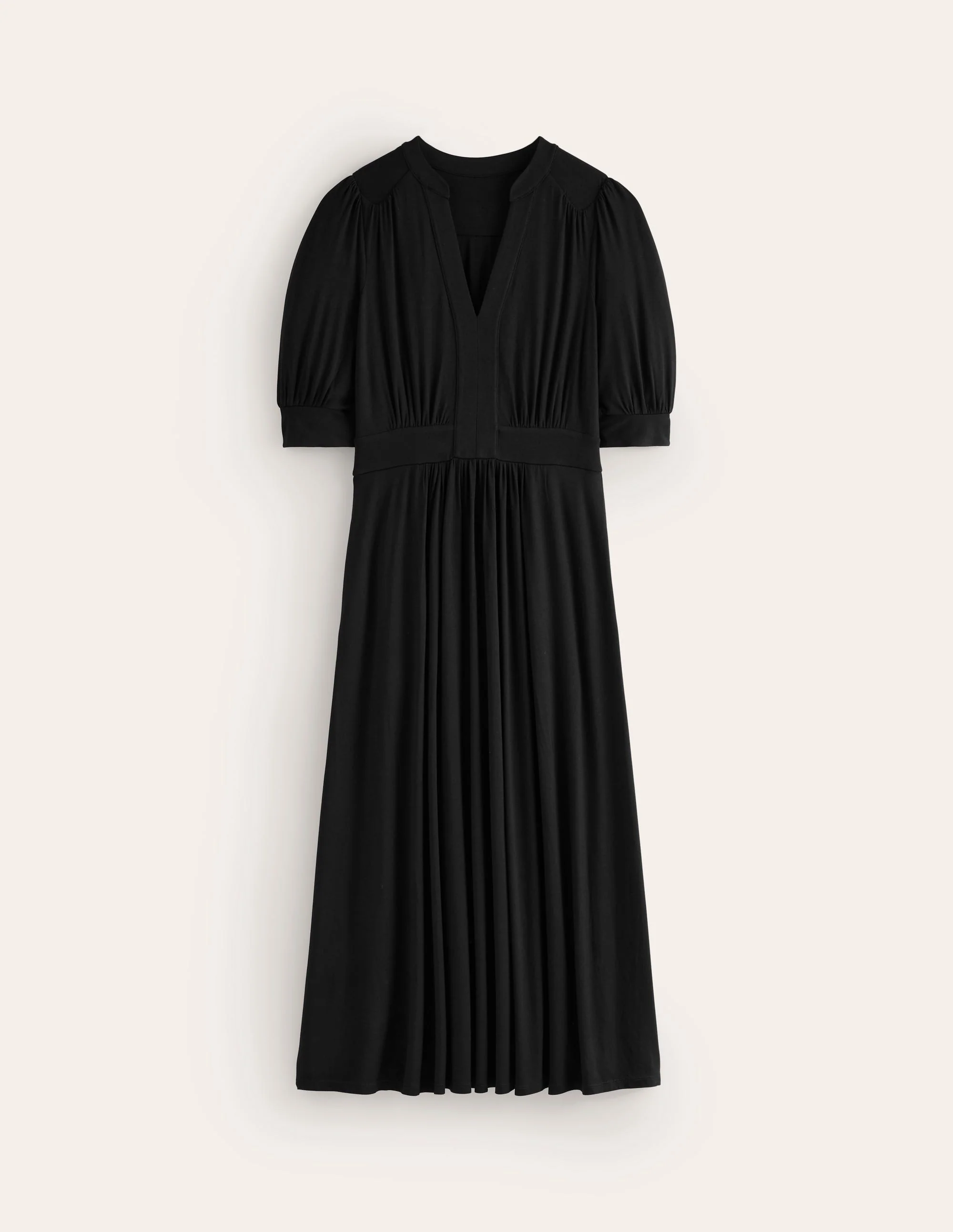 Lily Jersey Midi Tea Dress-Black - Image 5