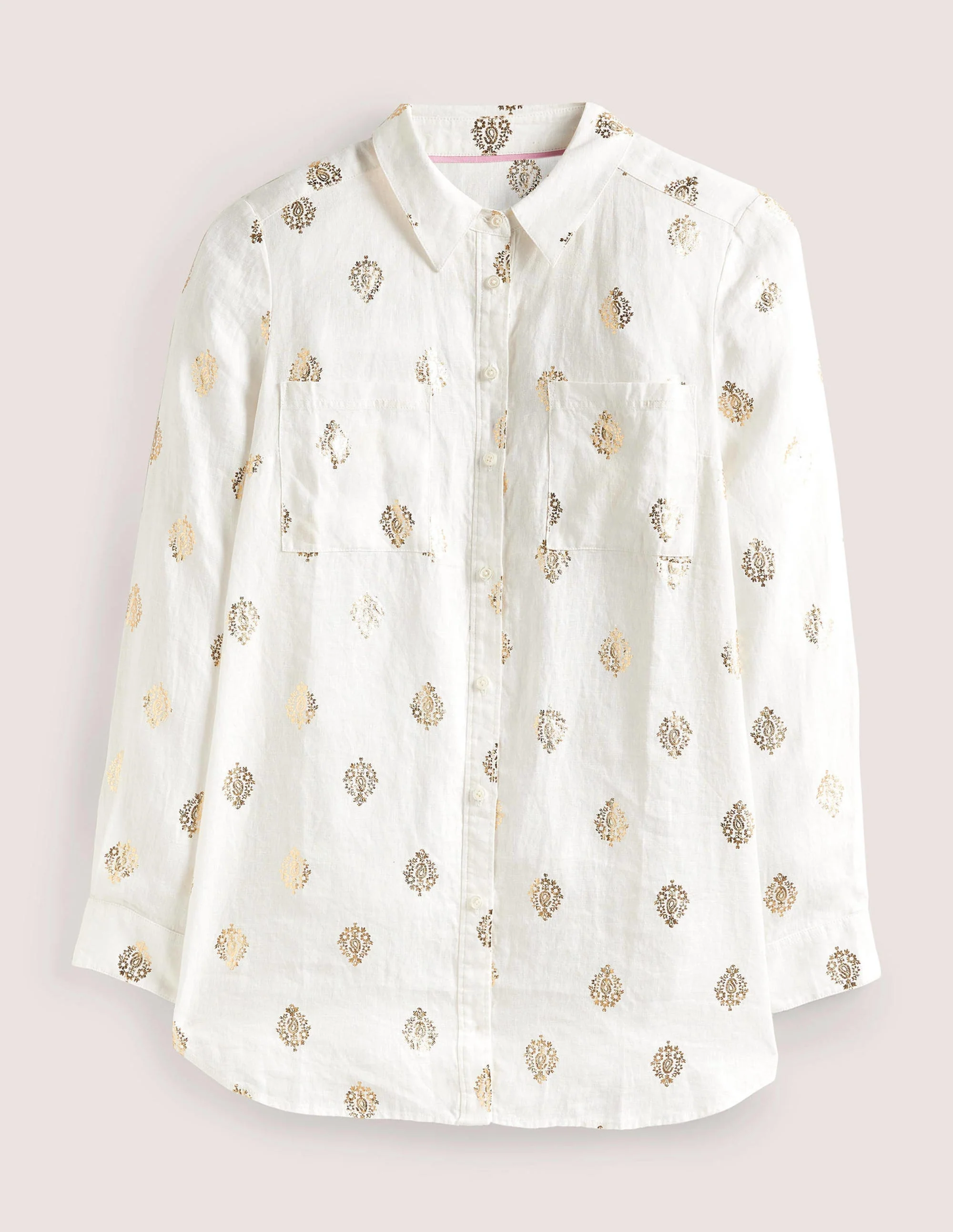 Linen Shirt-Ivory, Opulent Paisley - Image 5