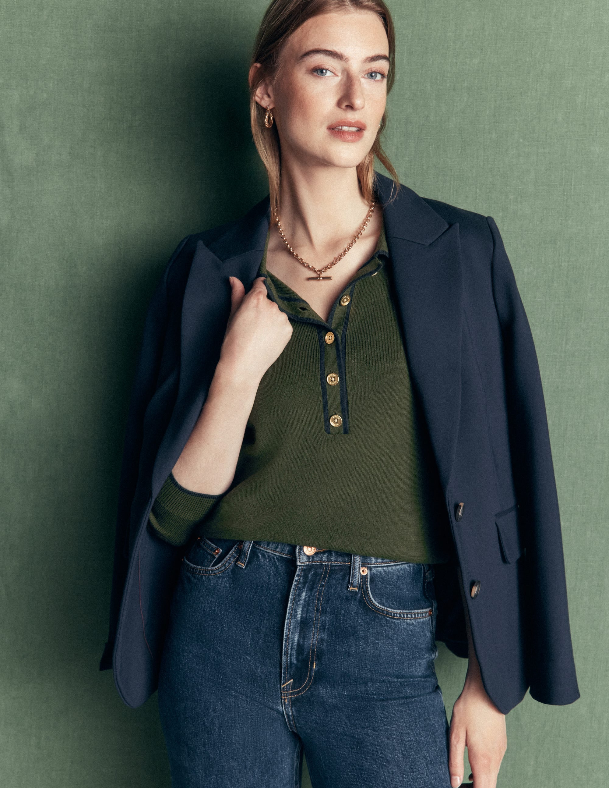 Liz Henley Jumper-Forest Glade - Image 5