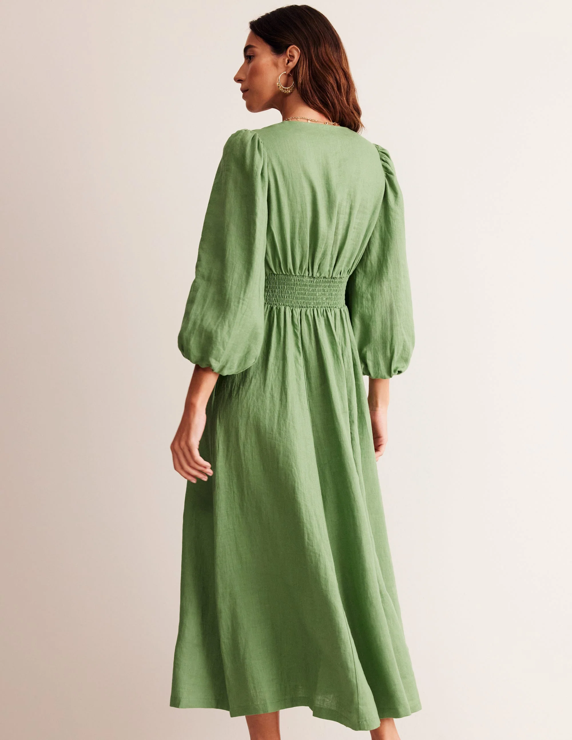 Lola Blouson Maxi Dress-English Ivy - Image 3
