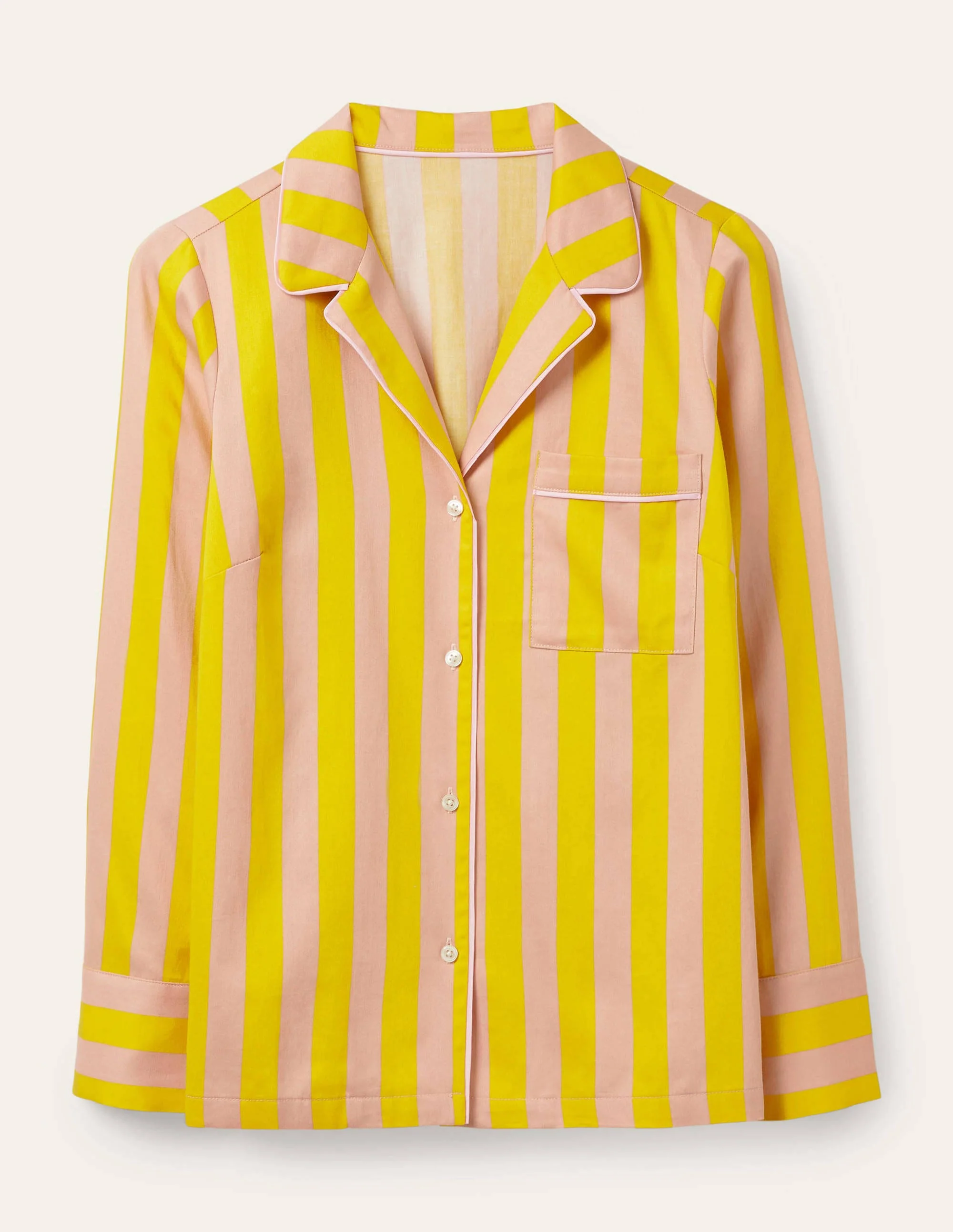 Long Sleeve Pyjama Shirt-Milkshake and Wasp Stripe - Image 5
