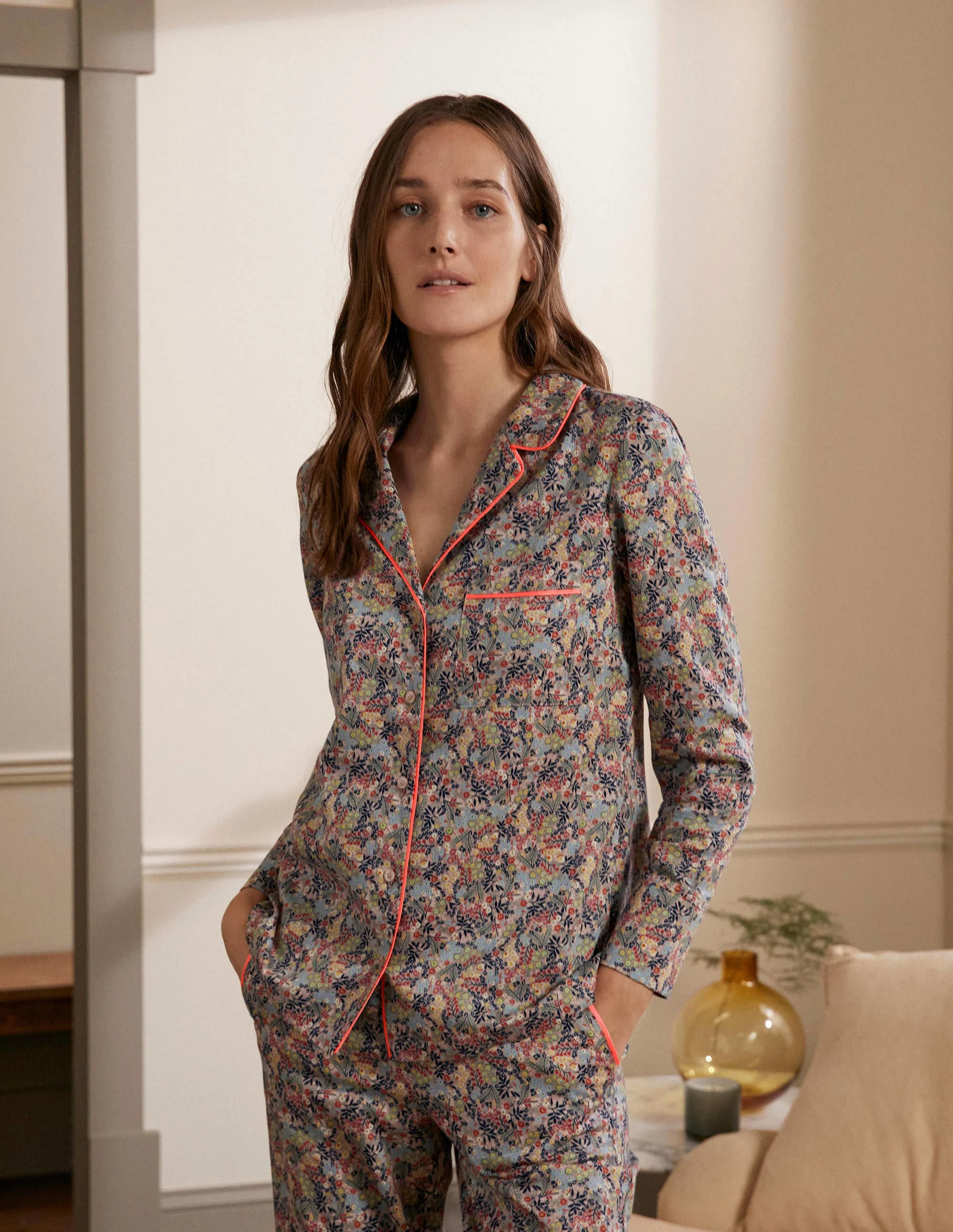 Long Sleeve Pyjama Shirt-Milkshake, Enchanting Forest - Image 4