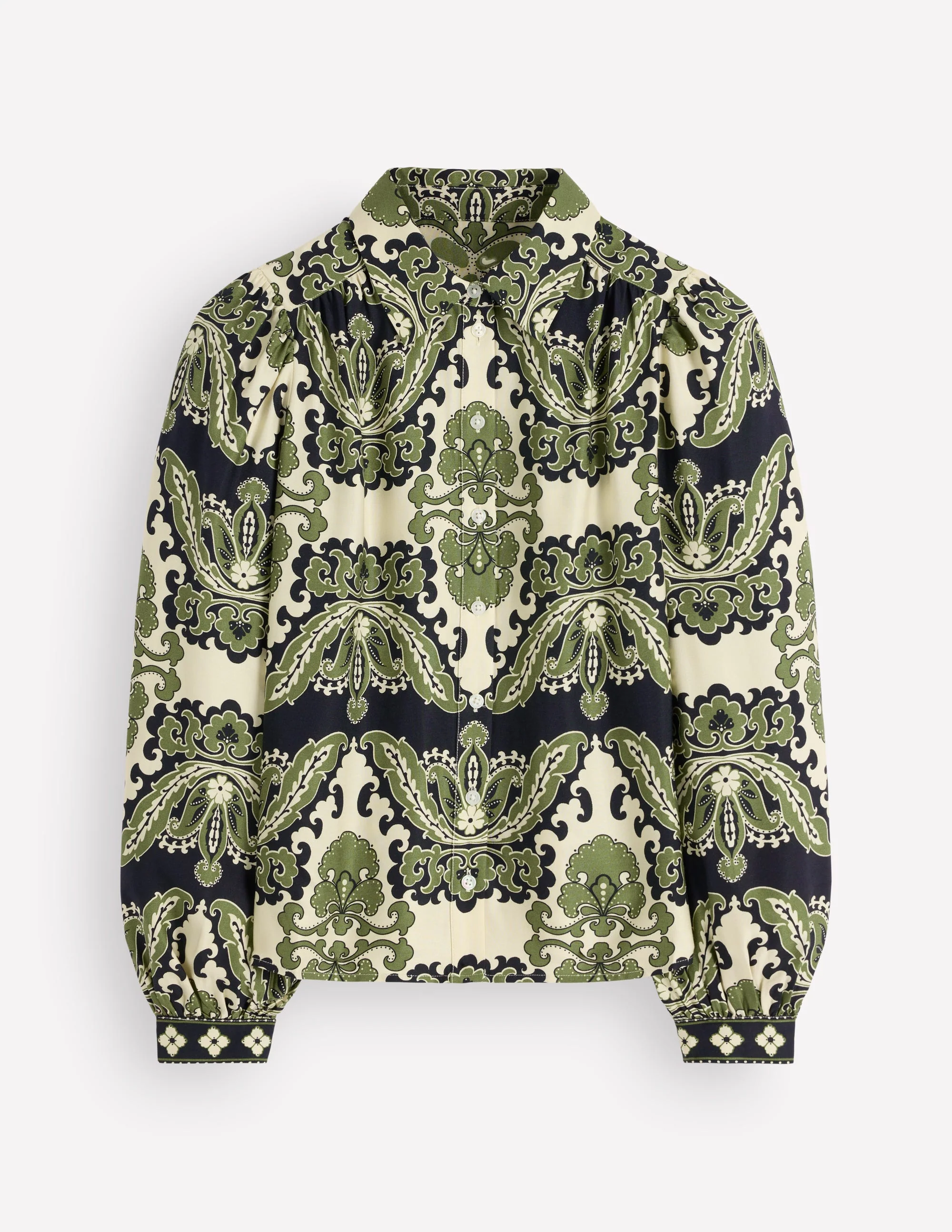 Long Sleeve Viscose Shirt-Multi, Blossoming Gardenia - Image 5