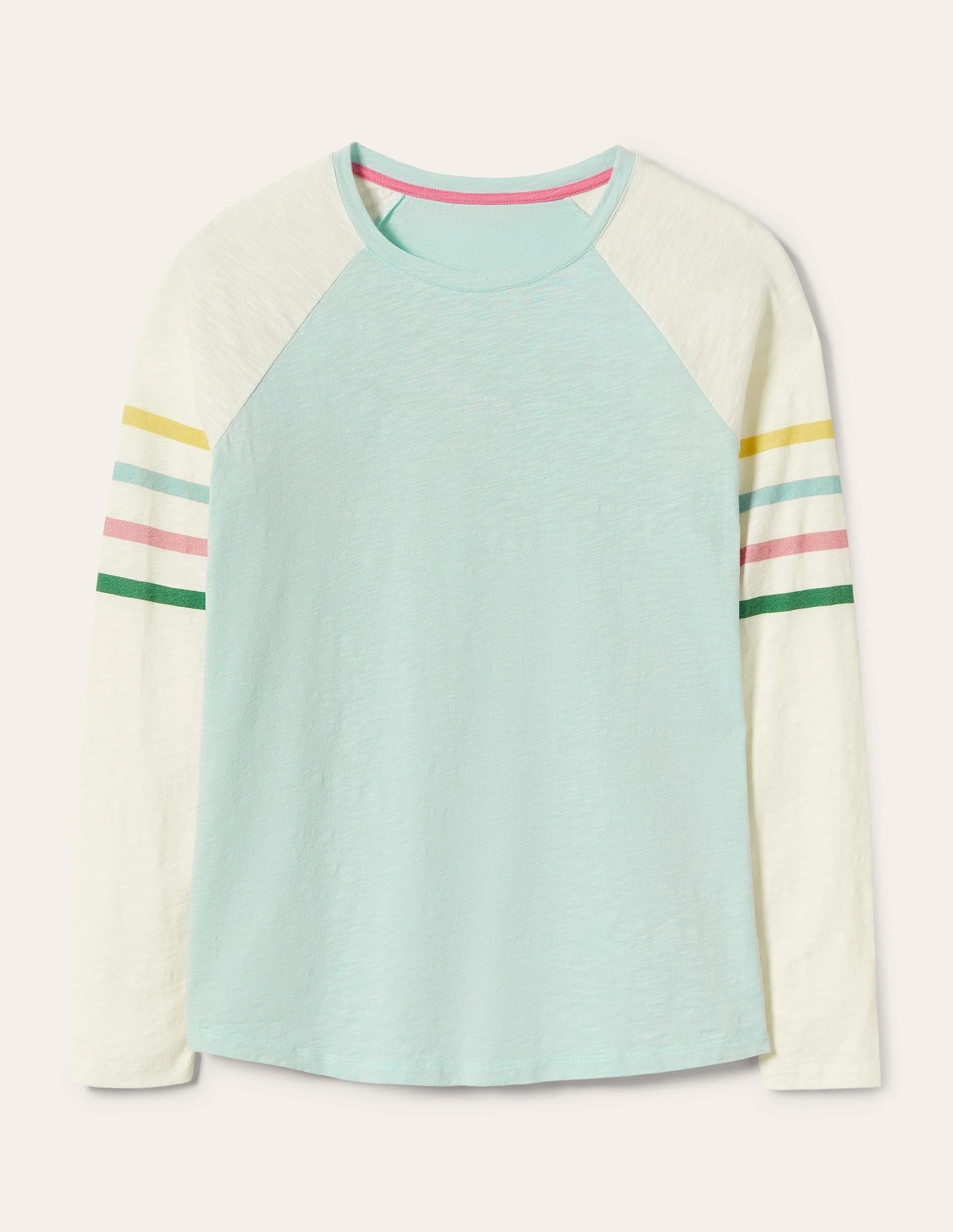 Lorna Baseball Jersey Top-Blue, Multi Arm Stripe - Image 5