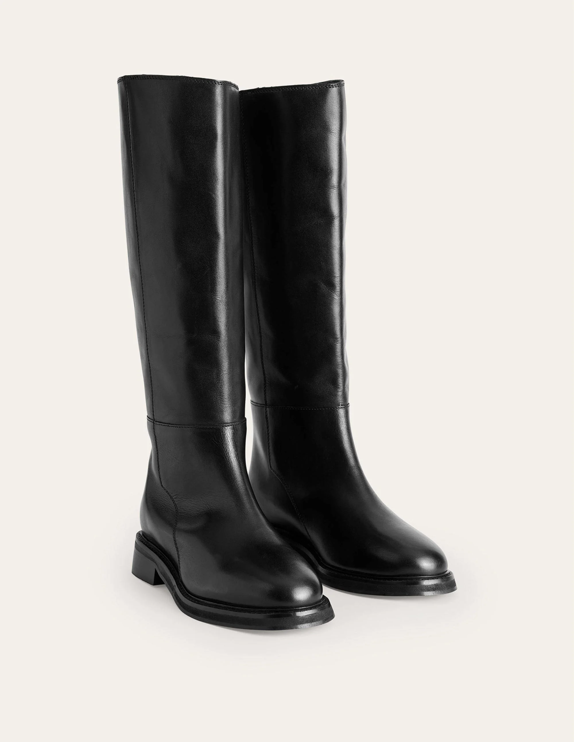 Lottie Leather Riding Boots-Black Leather - Image 4