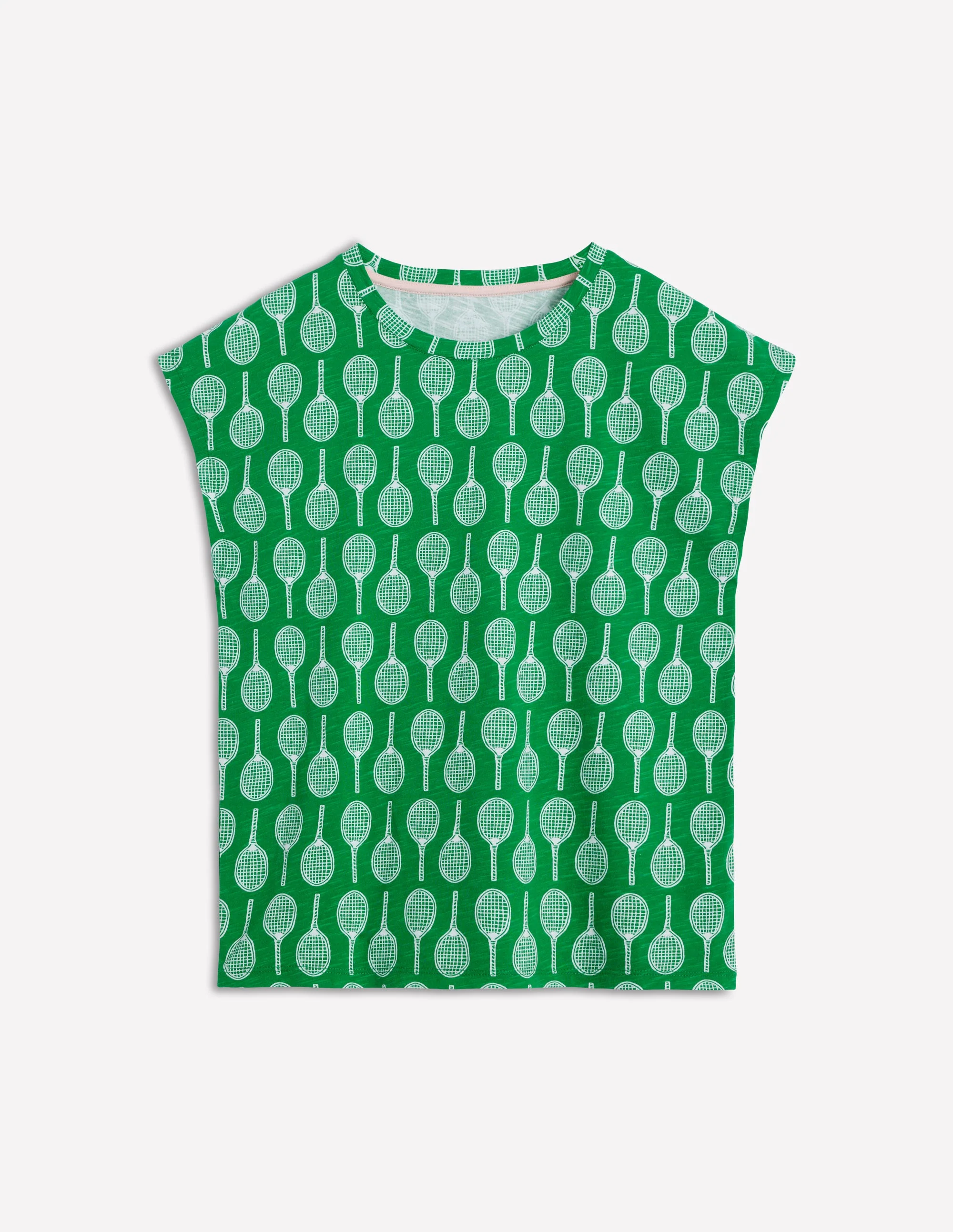 Louisa Slub T-Shirt-Rich Emerald, Tennis - Image 5