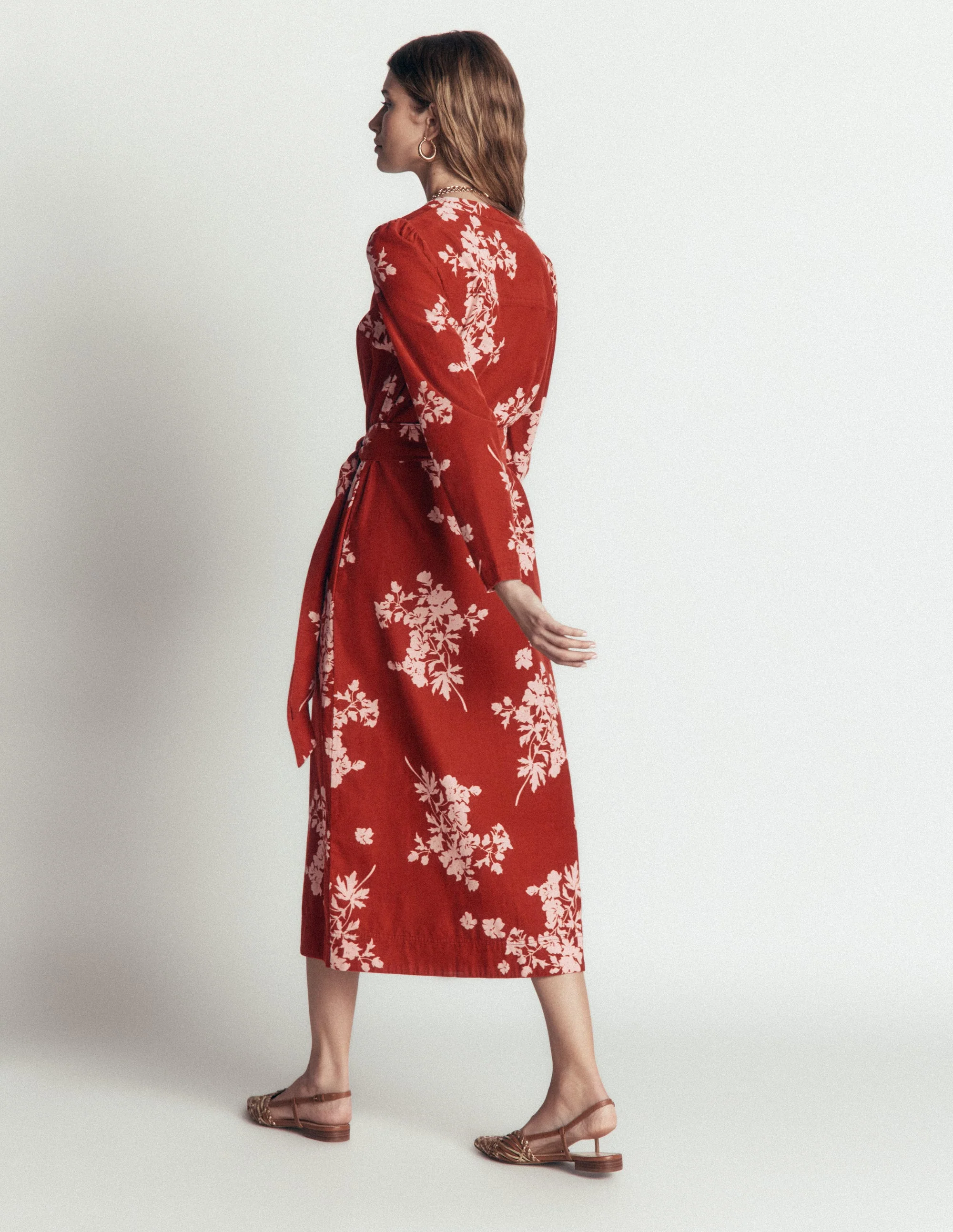 Louise Cord Midi Shirt Dress-Arabian Spice, Flecked Bunch - Image 3