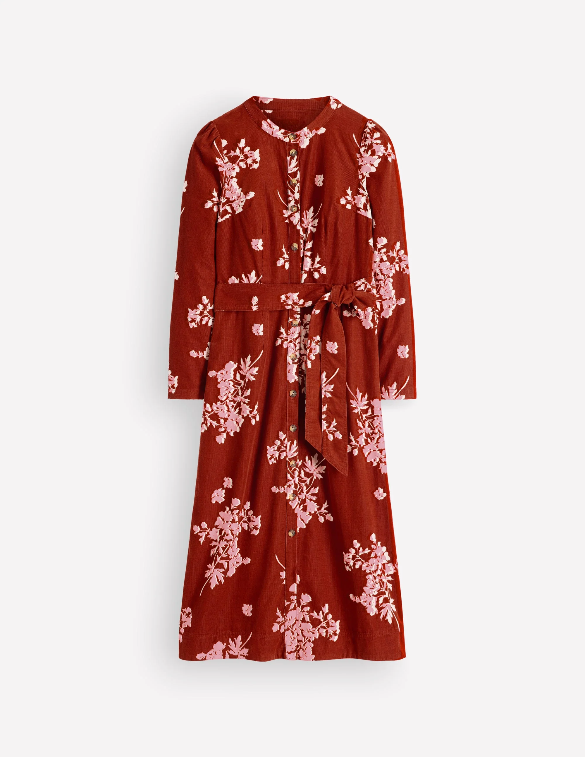 Louise Cord Midi Shirt Dress-Arabian Spice, Flecked Bunch - Image 6