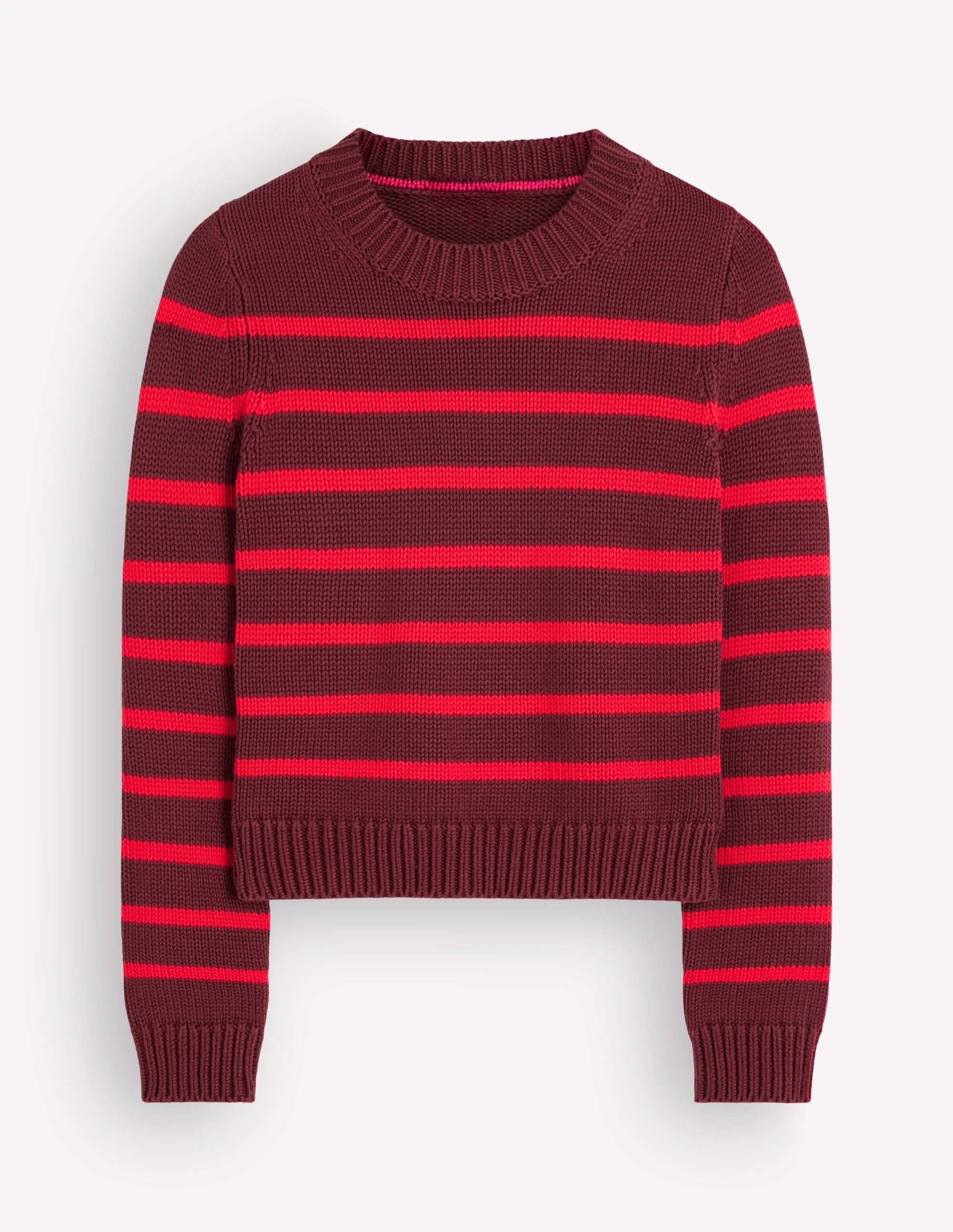 Lucy Chunky Cotton Jumper-Chestnut, Poppy Red - Image 7
