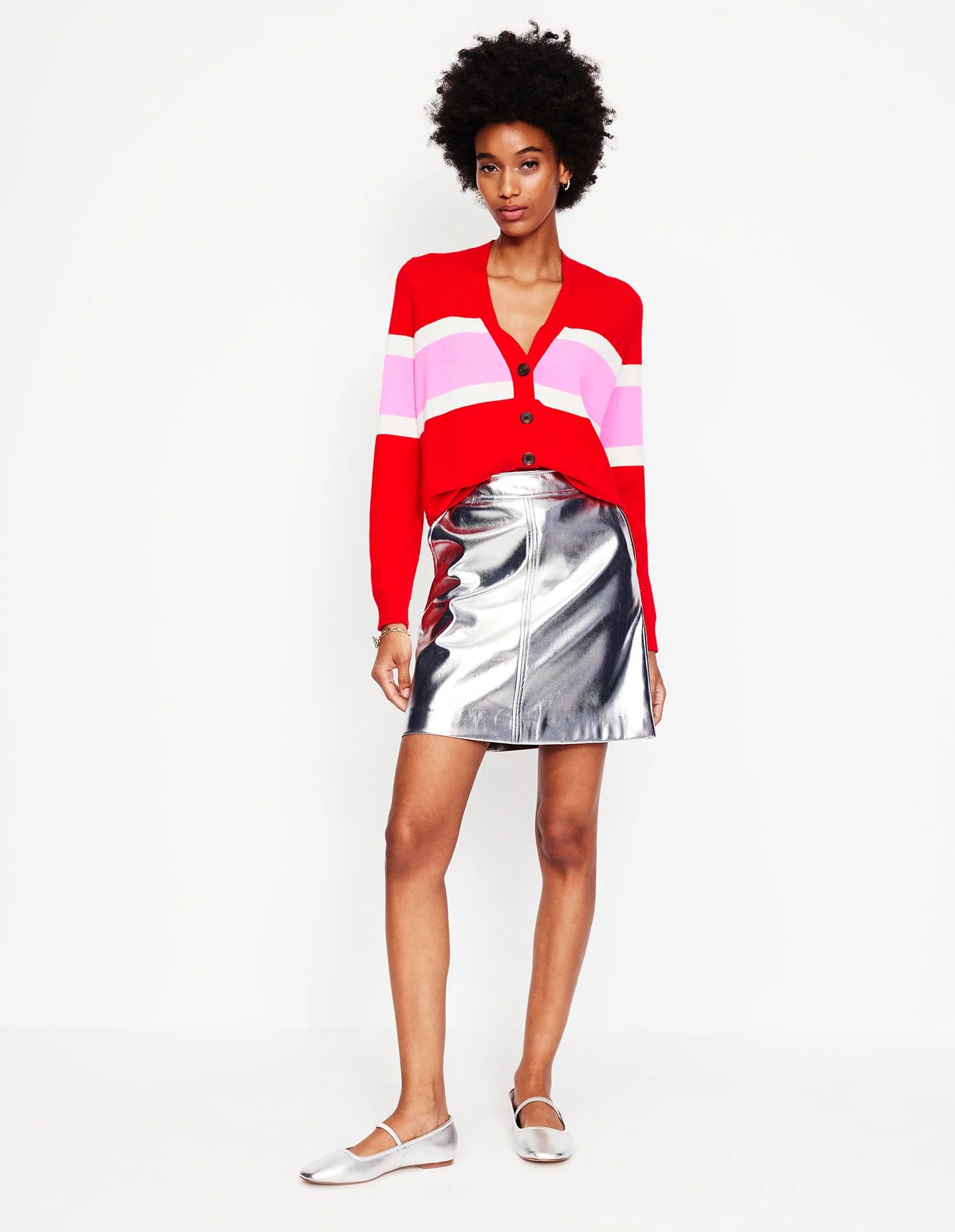 Marianne Cashmere Cardigan-Cherry Blossom Pink Union Jack - Image 5