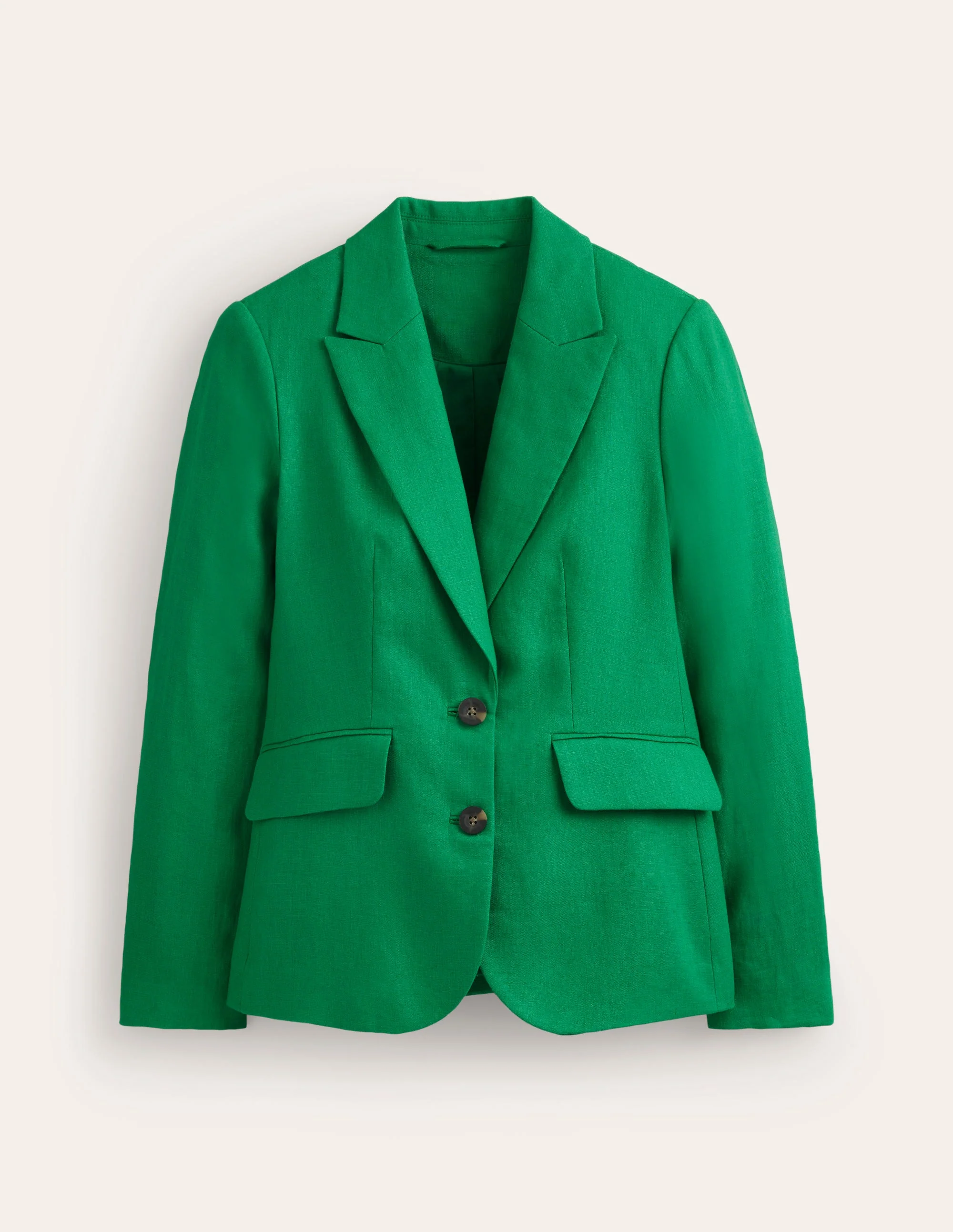 Marylebone Linen Blazer-Green Tambourine - Image 5