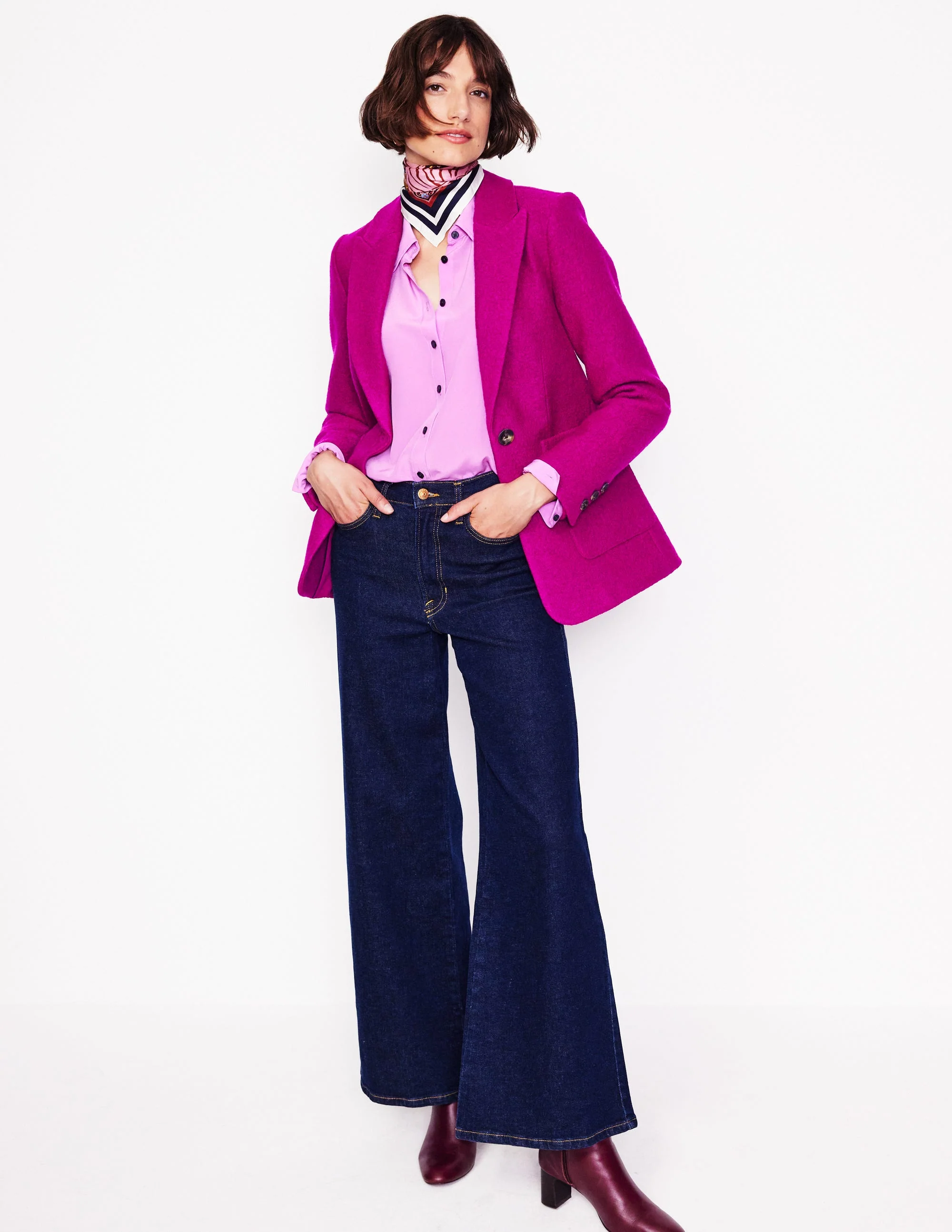 Marylebone Textured Blazer-Vibrant Plum - Image 4