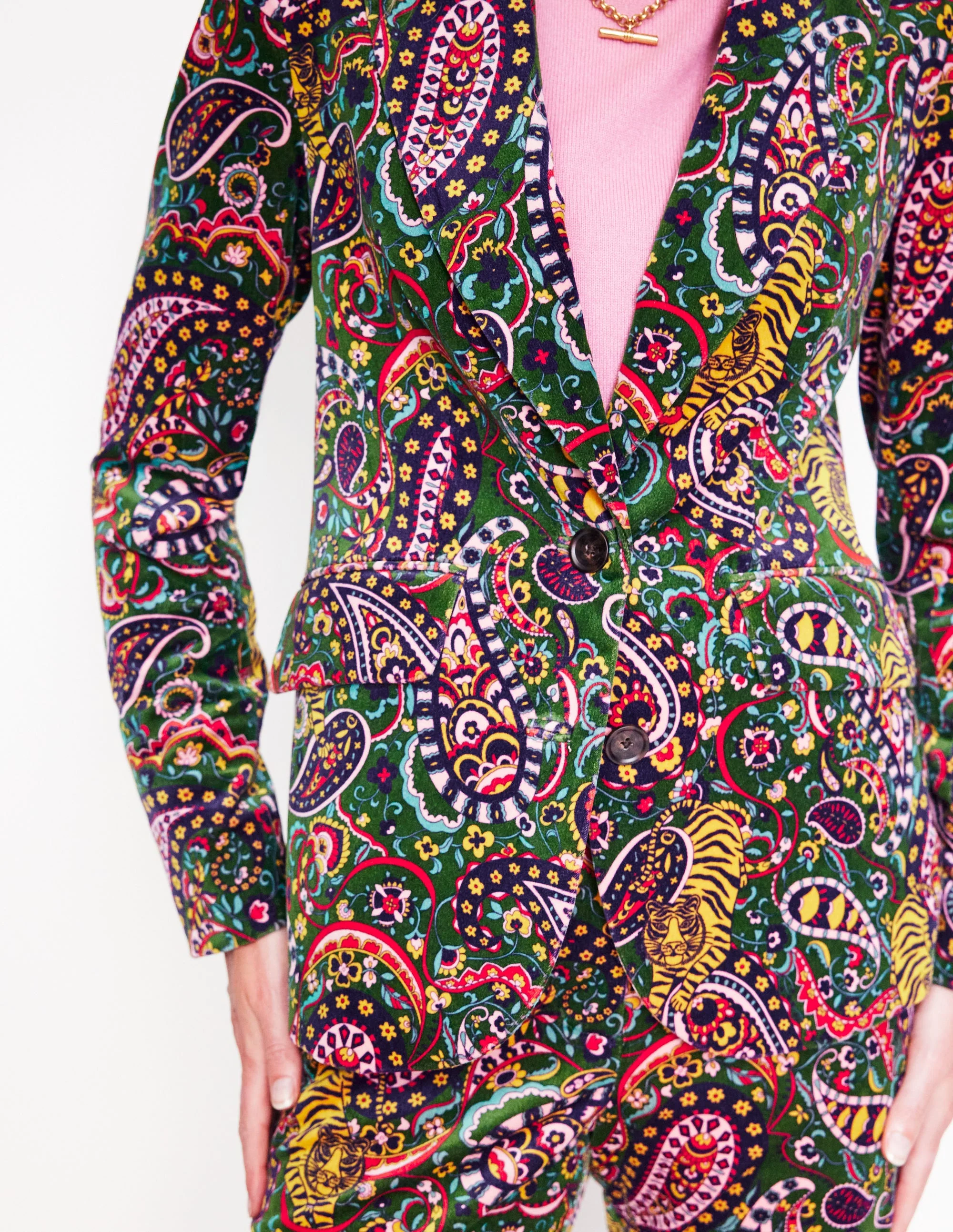 Marylebone Velvet Blazer-Tiger Bloom - Image 2