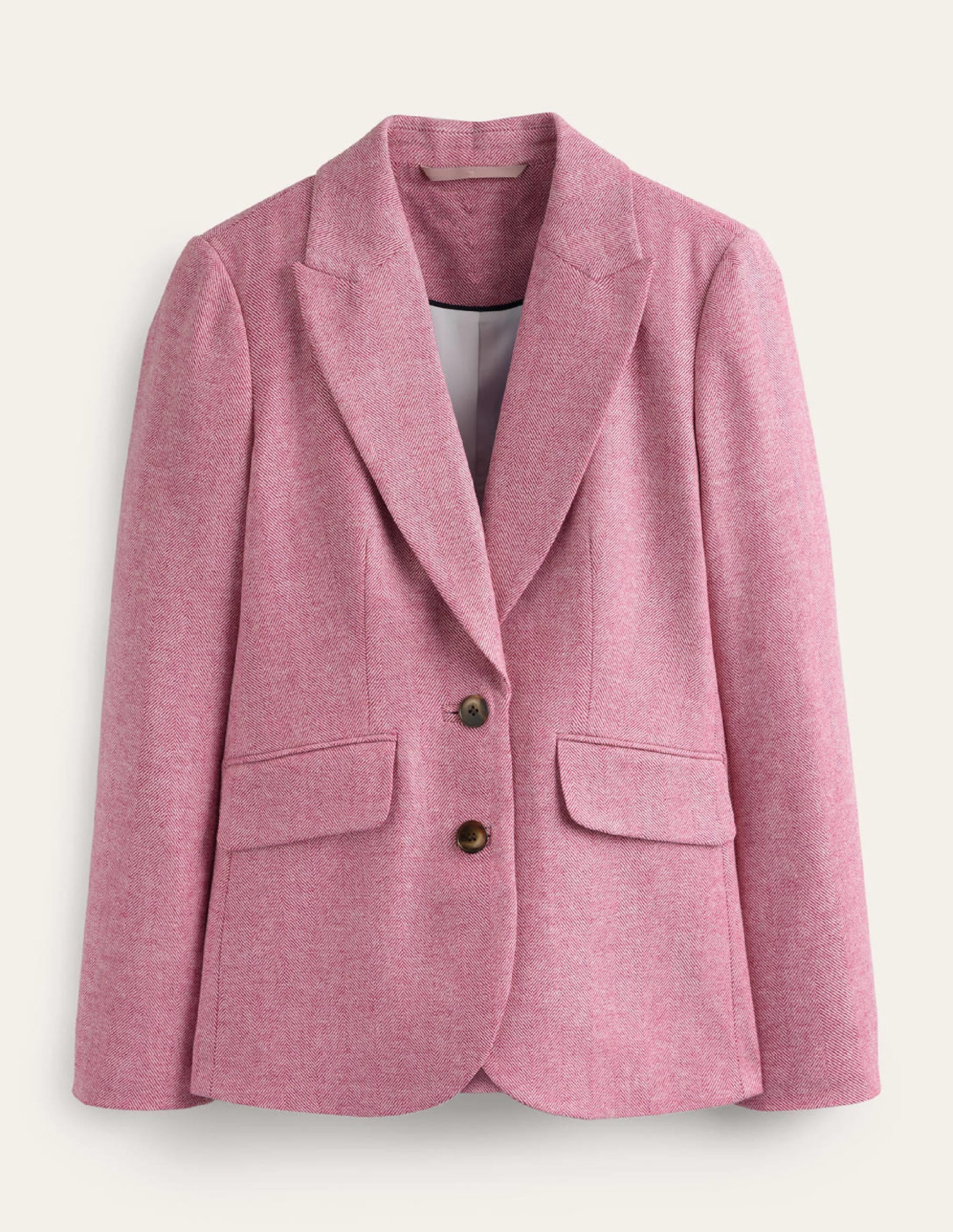 Marylebone Wool-Blend Blazer-Pink Herringbone - Image 7
