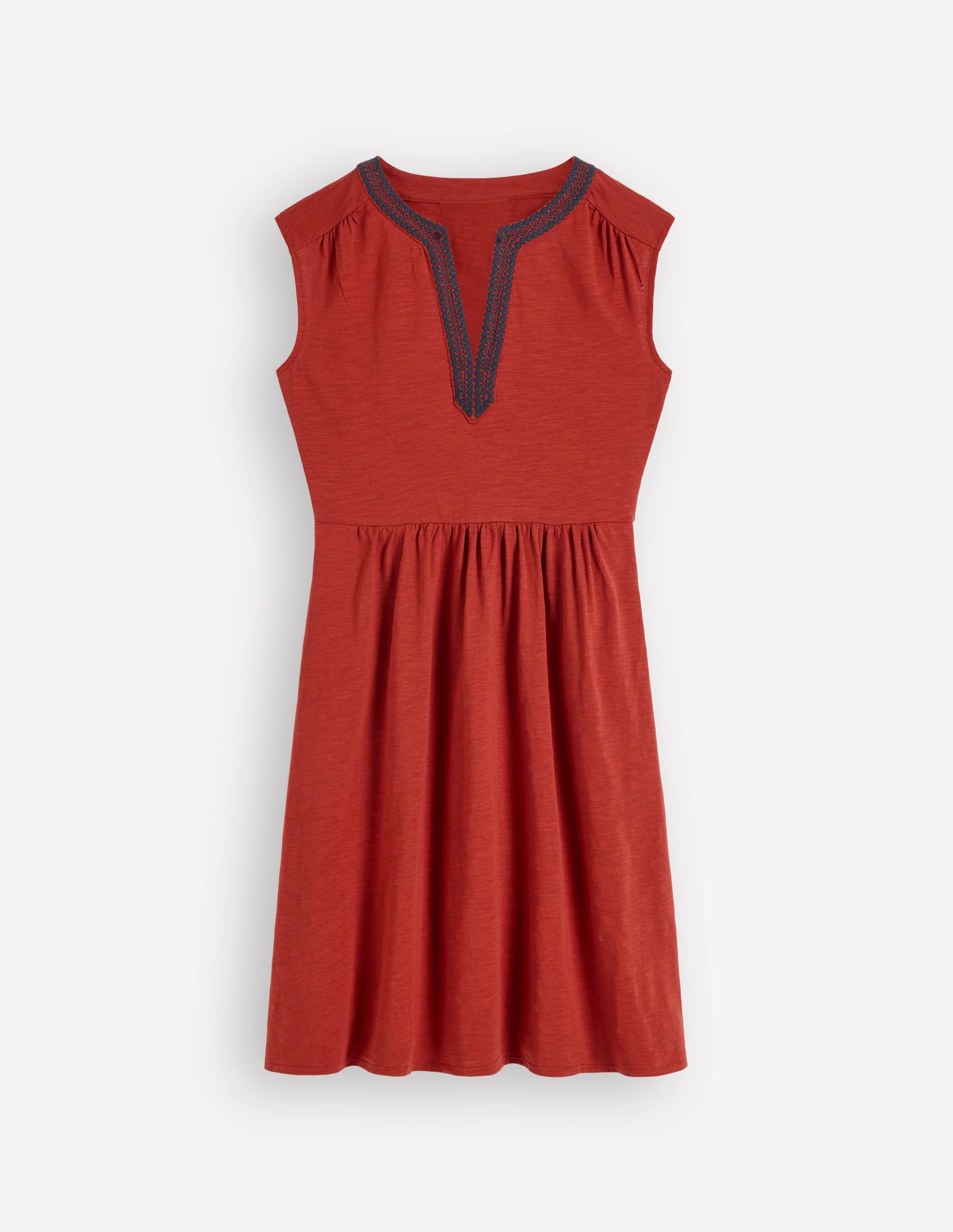 May Embroidered Short Dress-Burnt Orange - Image 6