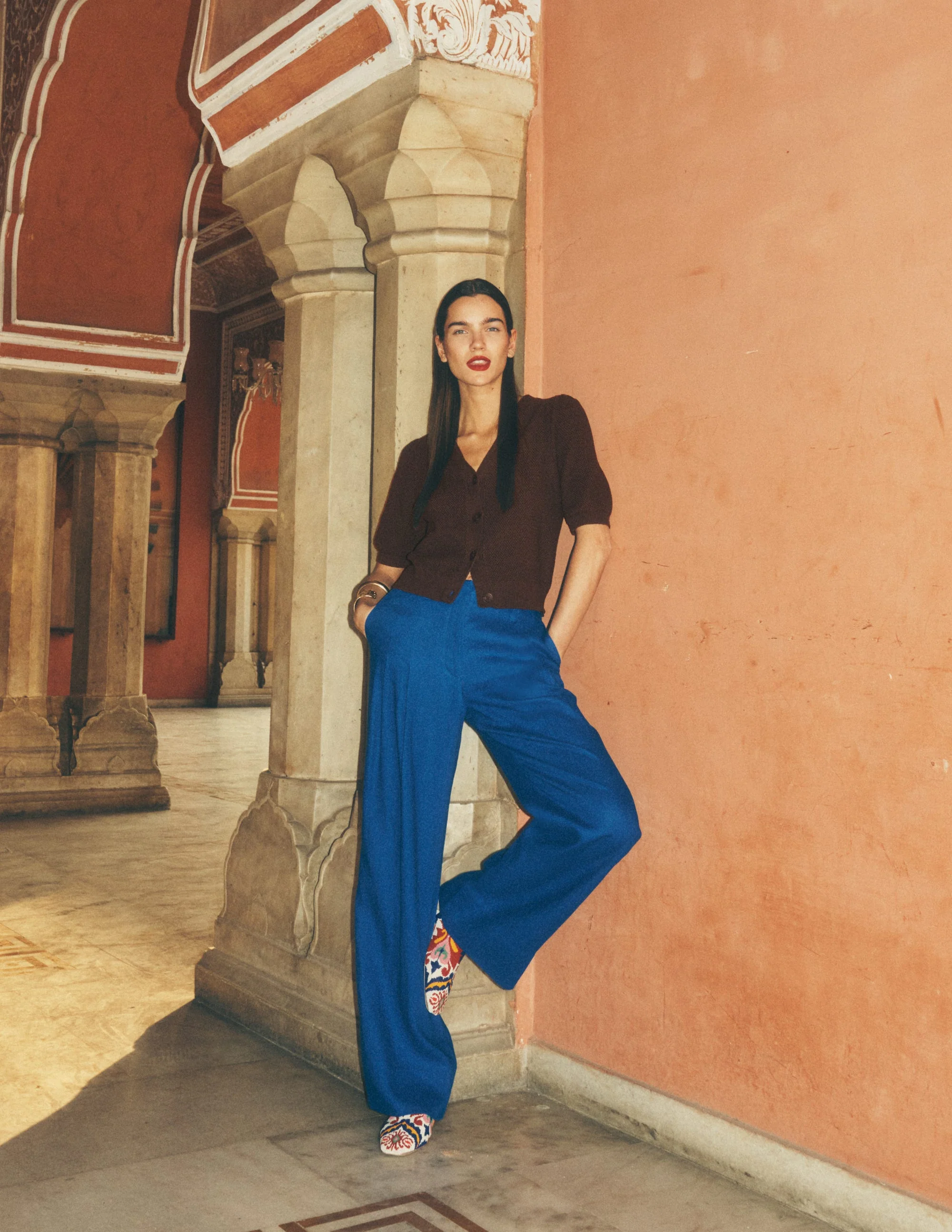 Mayfair Linen Trousers-Bright Blue - Image 6